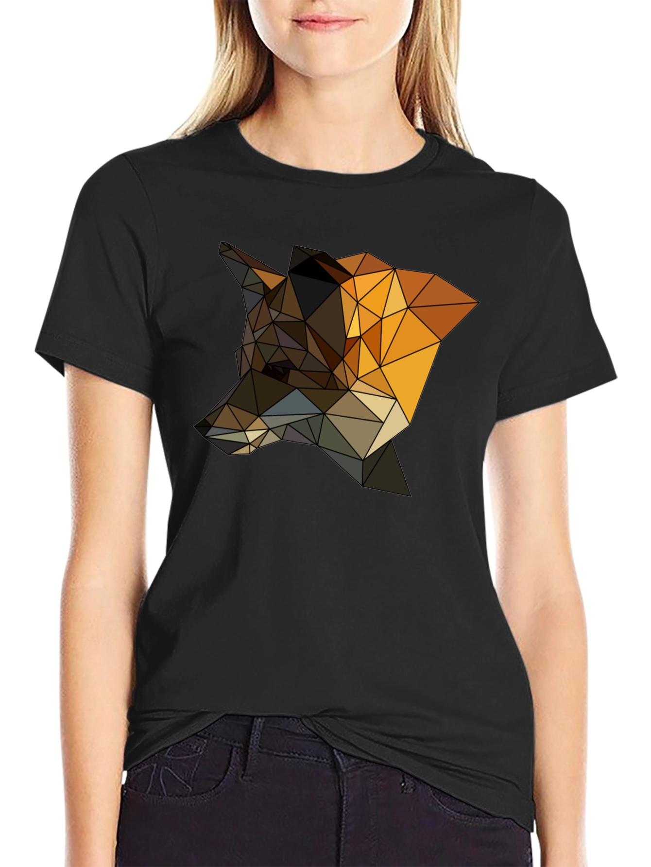 Geometric Fox T-Shirt - Stylish Animal Design