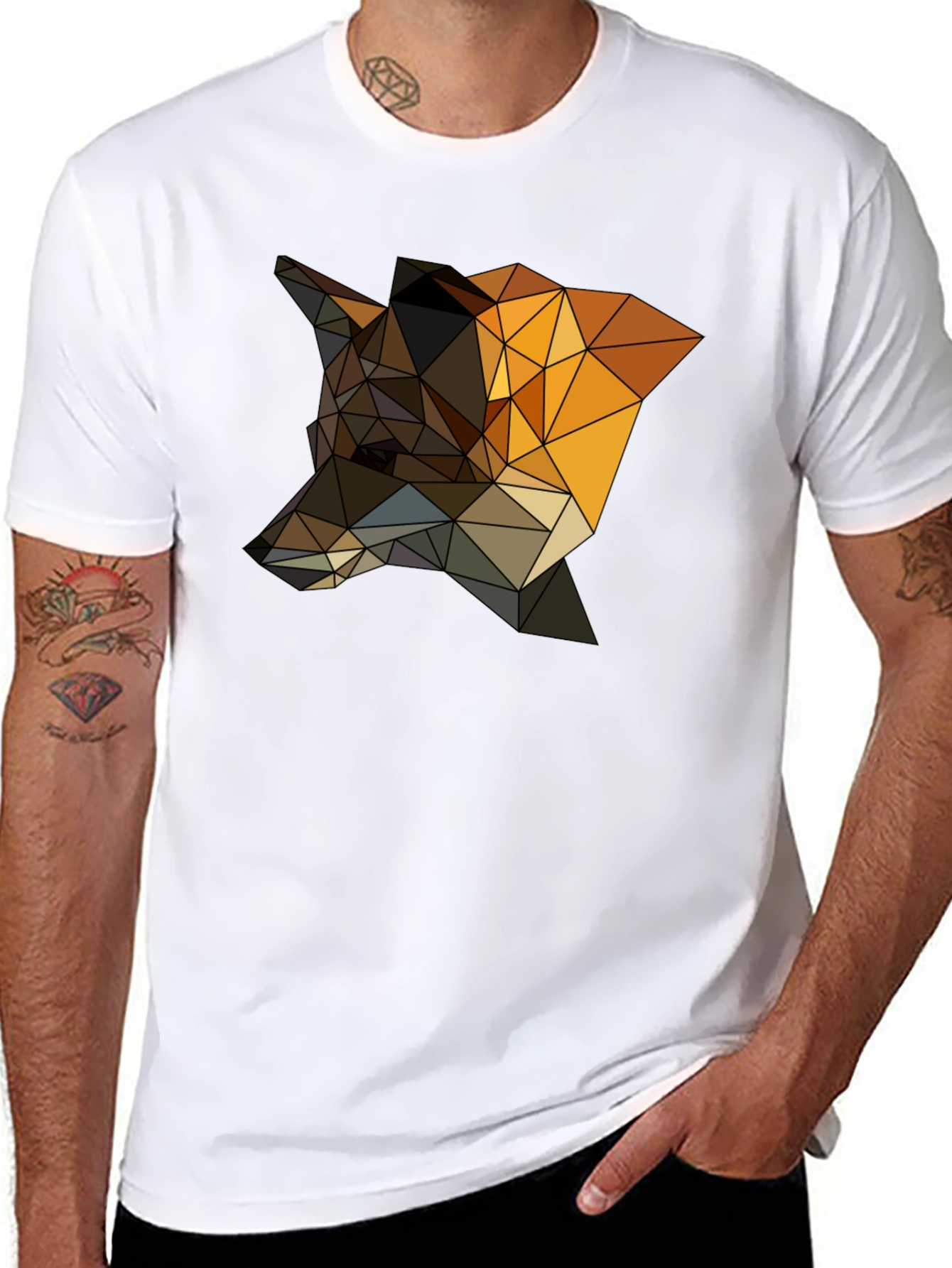 Geometric Fox T-Shirt - Stylish Animal Design