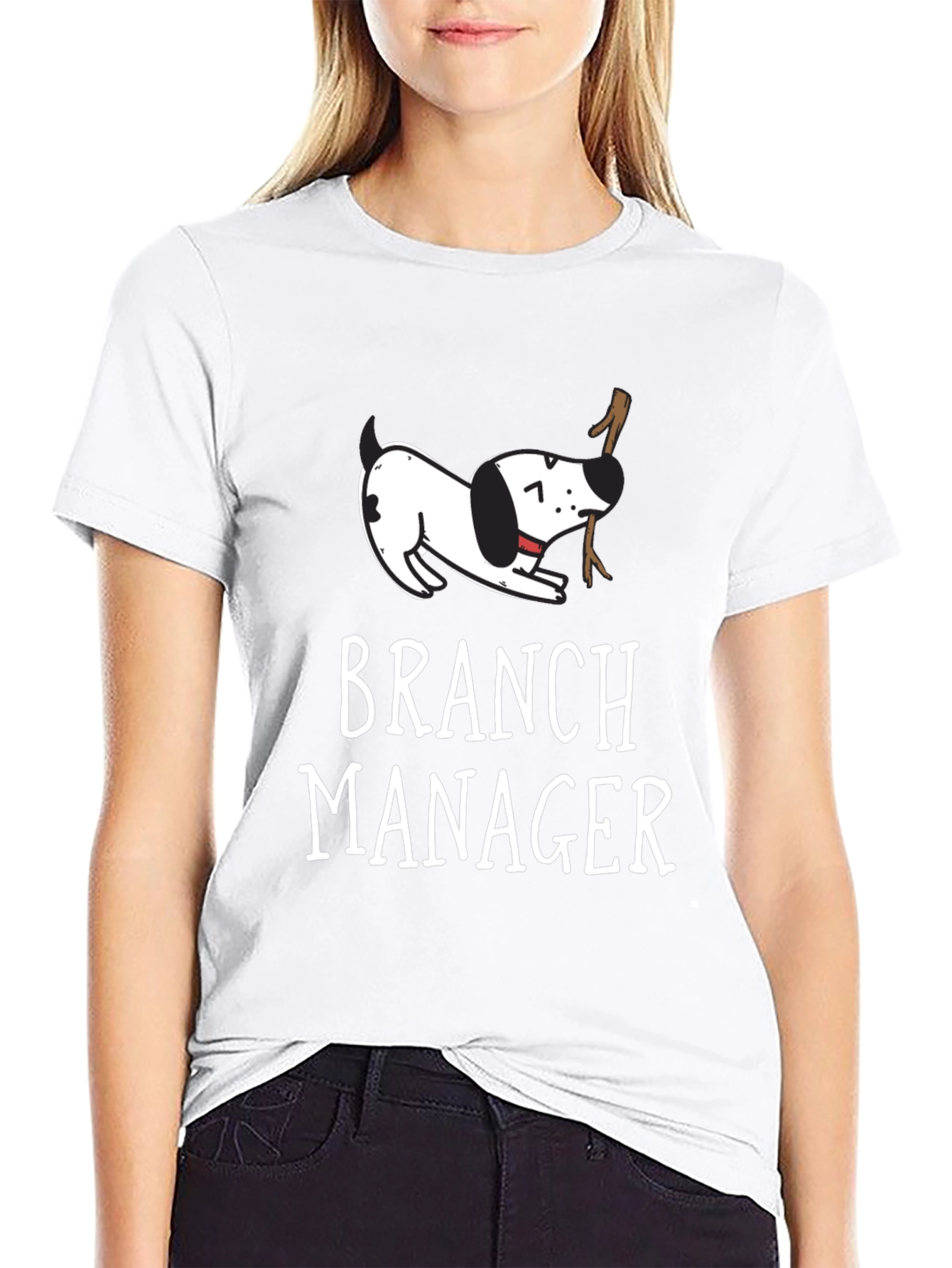 Branch Manager Dog Graphic T-Shirt - Black