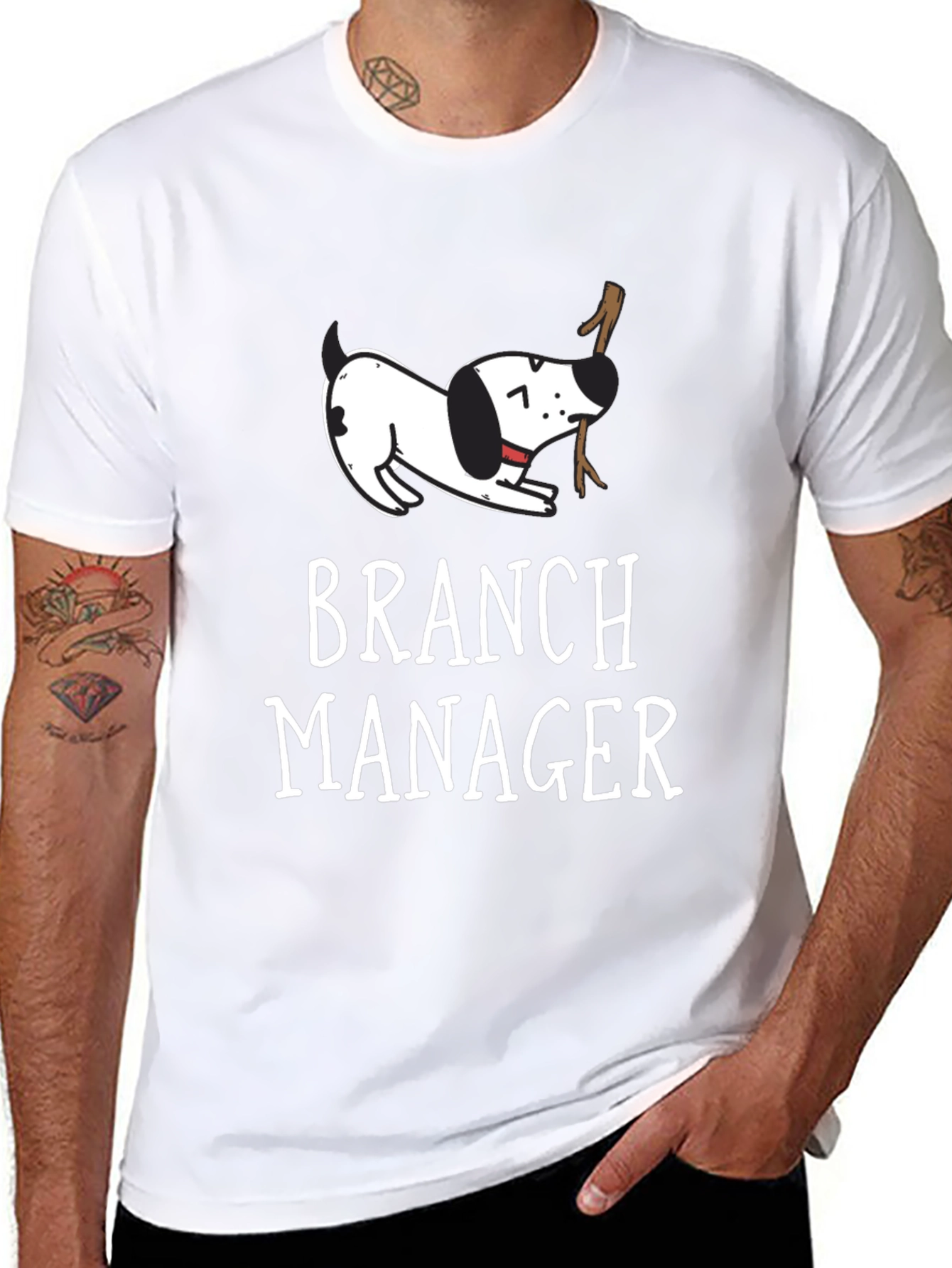 Branch Manager Dog Graphic T-Shirt - Black