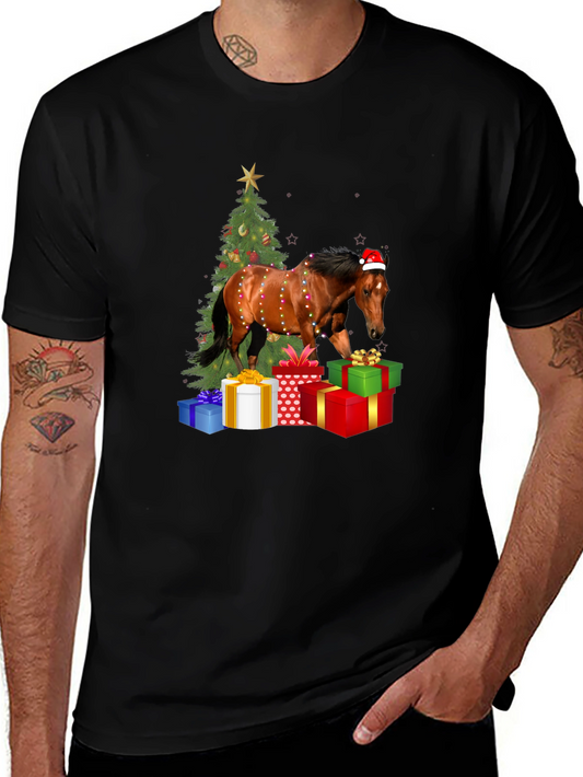 Festive Horse Christmas T-Shirt