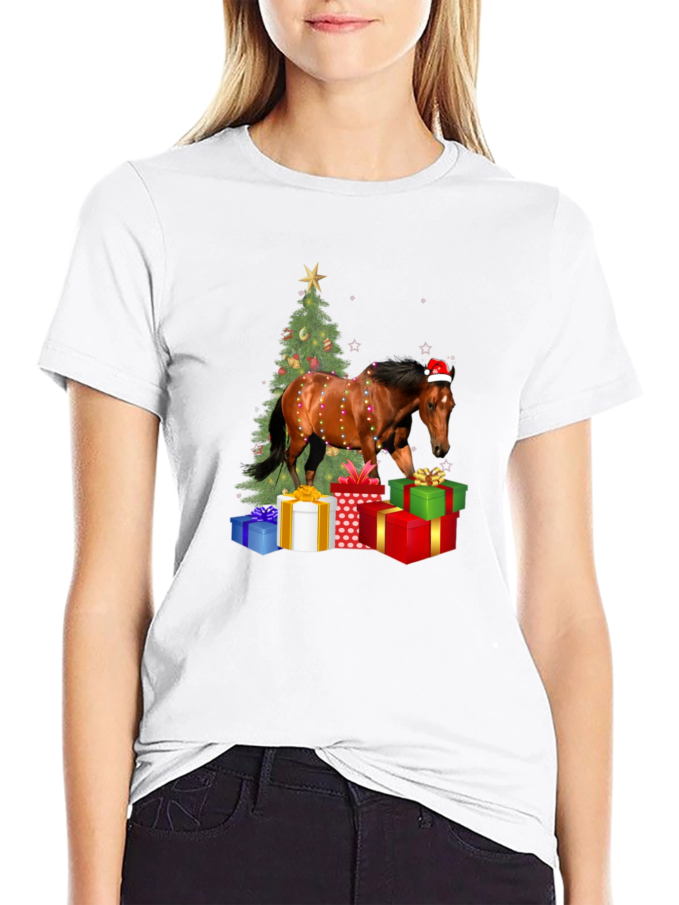 Festive Horse Christmas T-Shirt