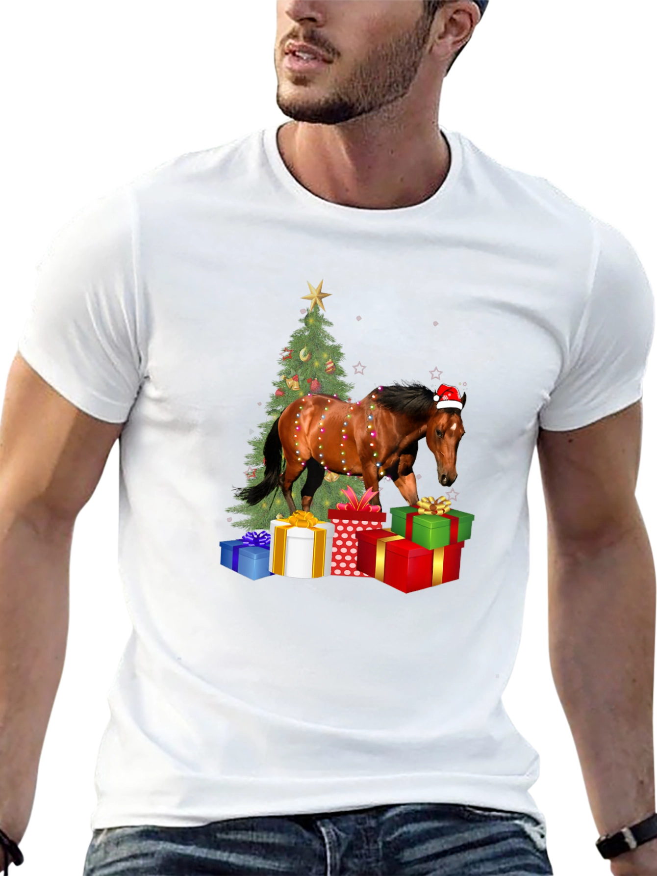 Festive Horse Christmas T-Shirt