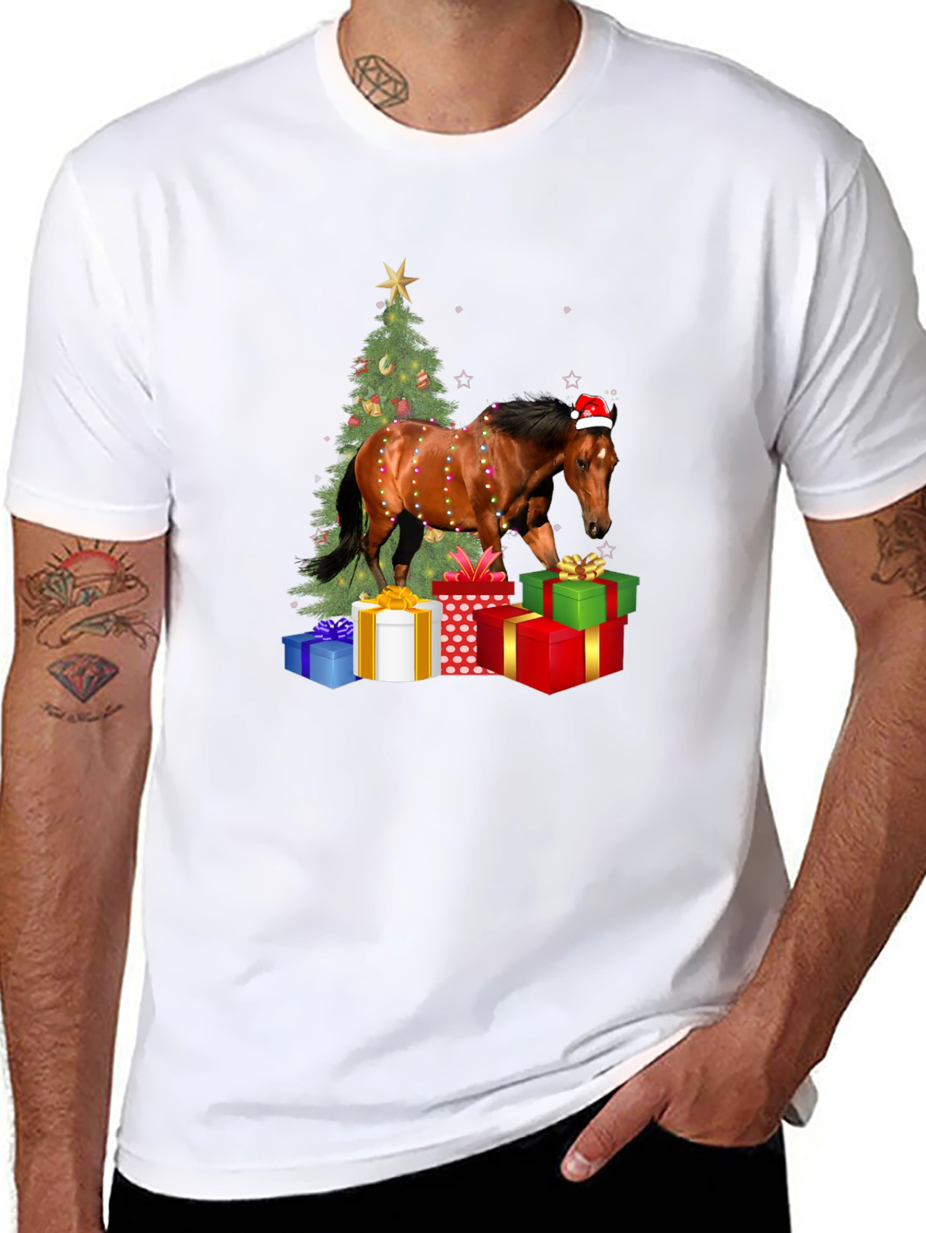 Festive Horse Christmas T-Shirt