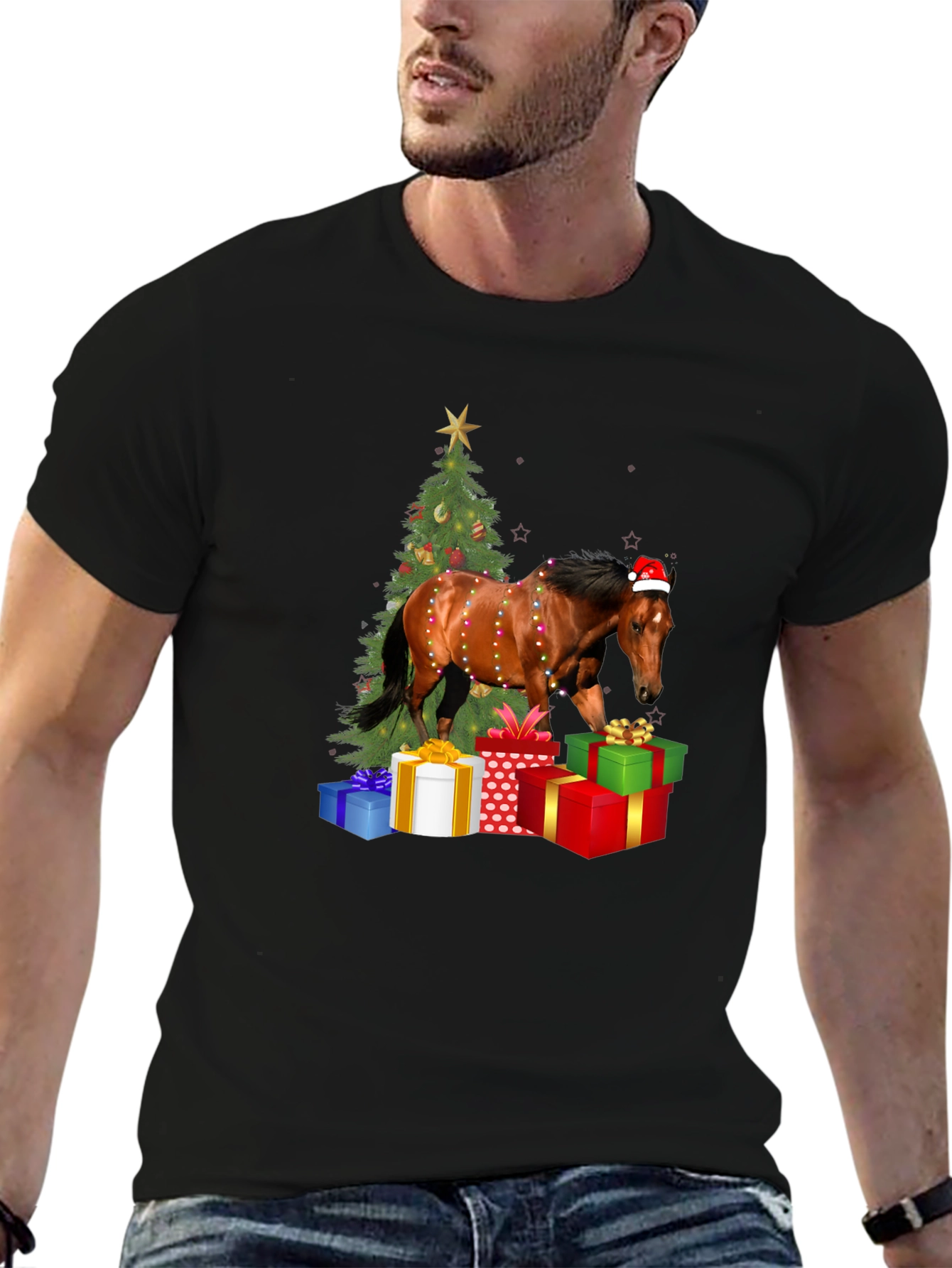 Festive Horse Christmas T-Shirt
