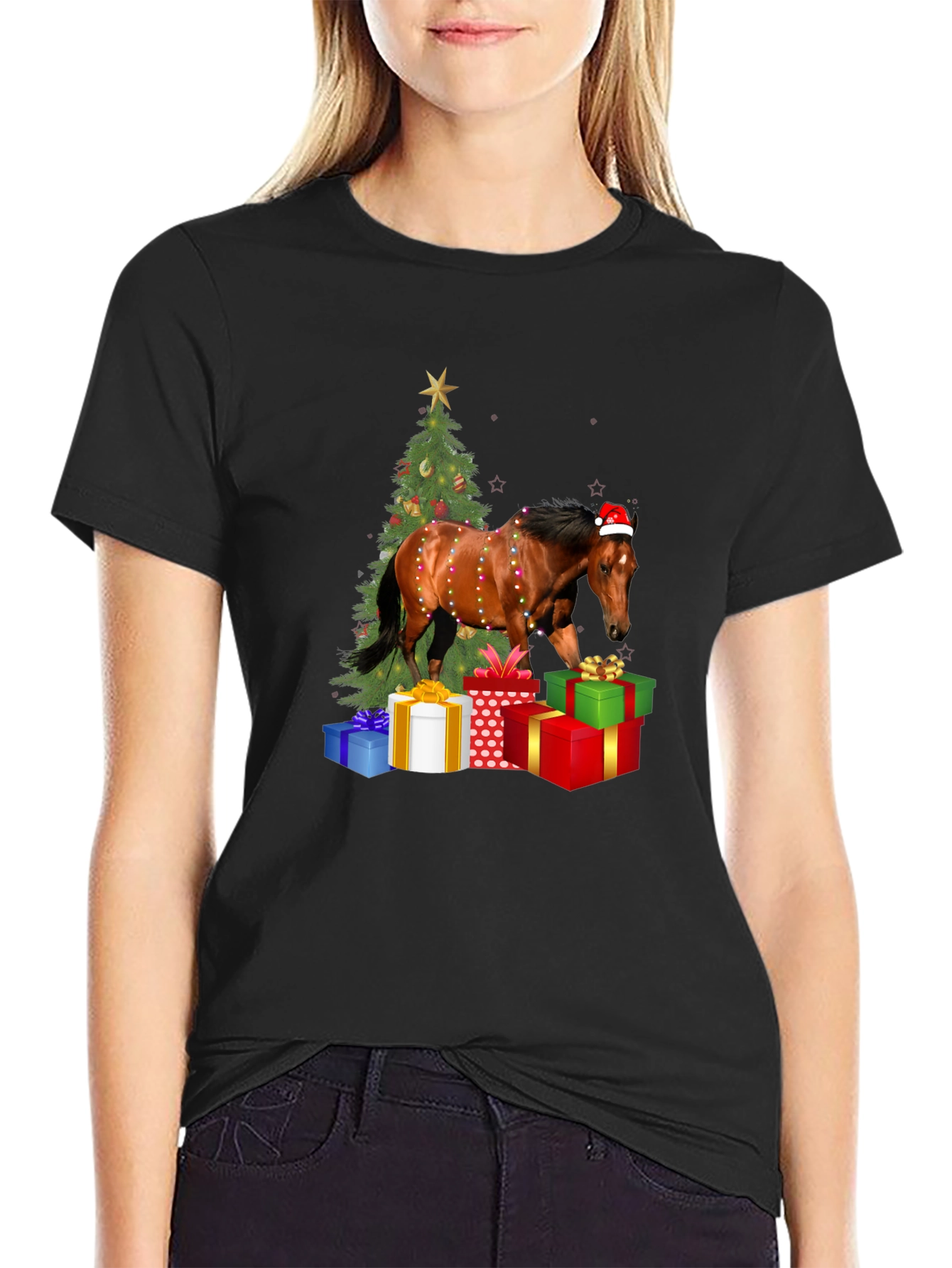 Festive Horse Christmas T-Shirt