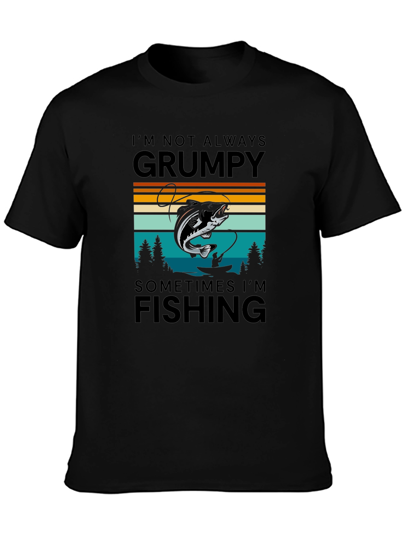 Grumpy Fishing Graphic T-Shirt