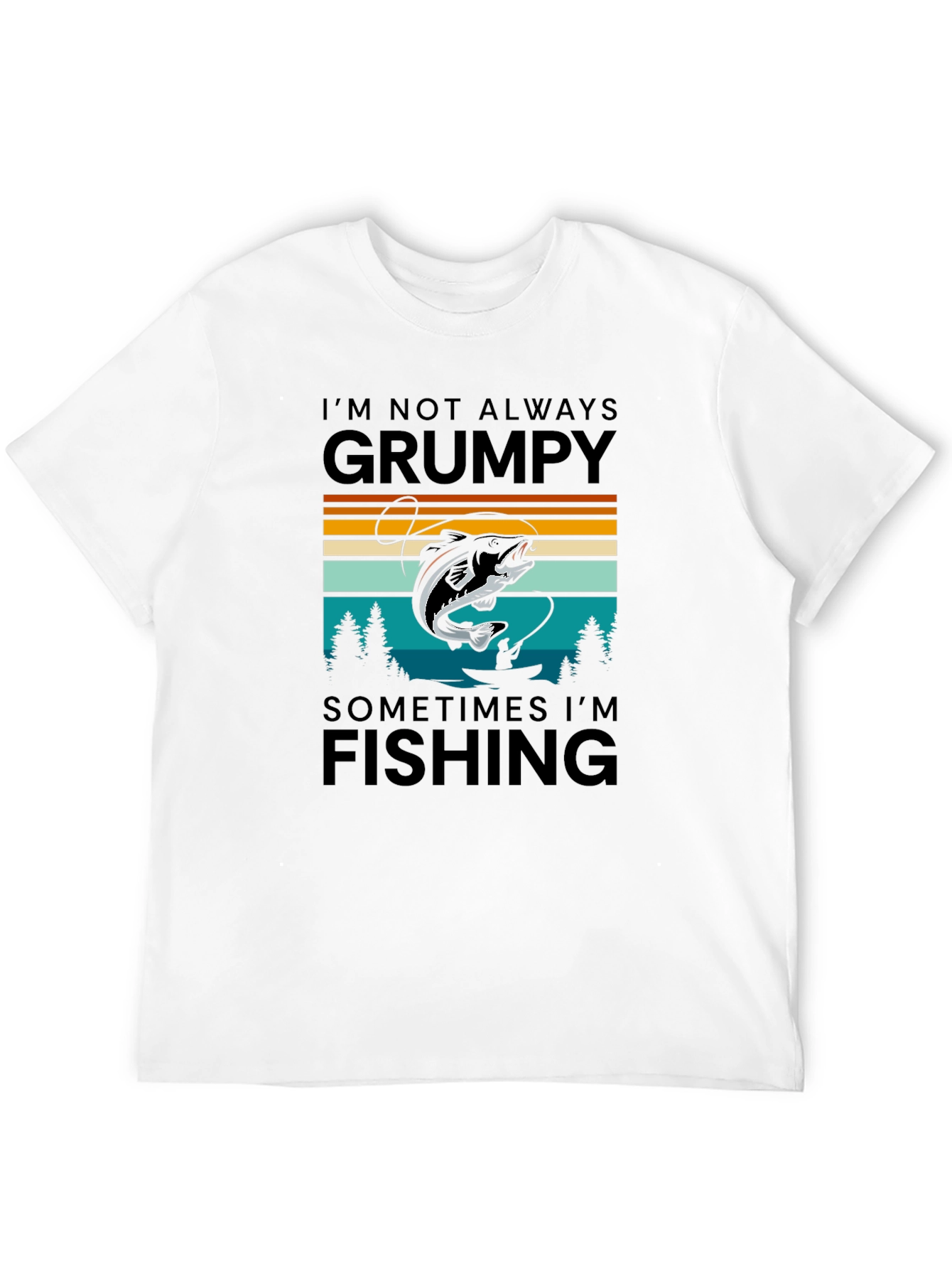 Grumpy Fishing Graphic T-Shirt