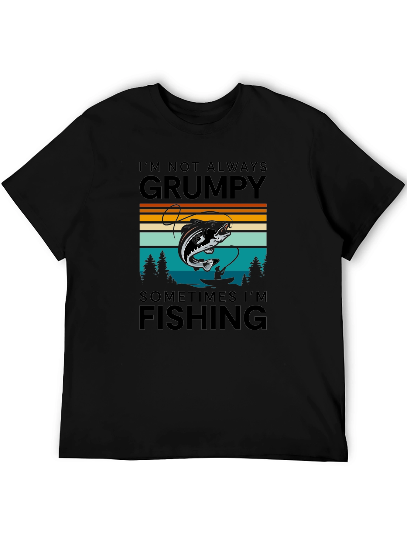 Grumpy Fishing Graphic T-Shirt