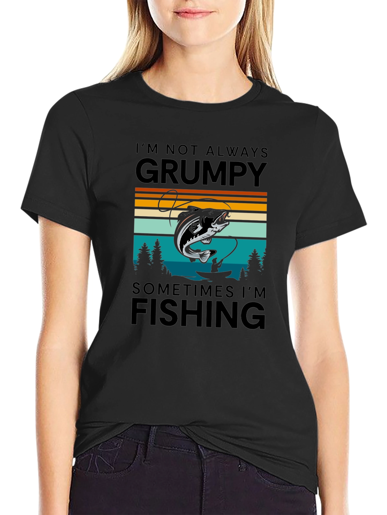 Grumpy Fishing Graphic T-Shirt