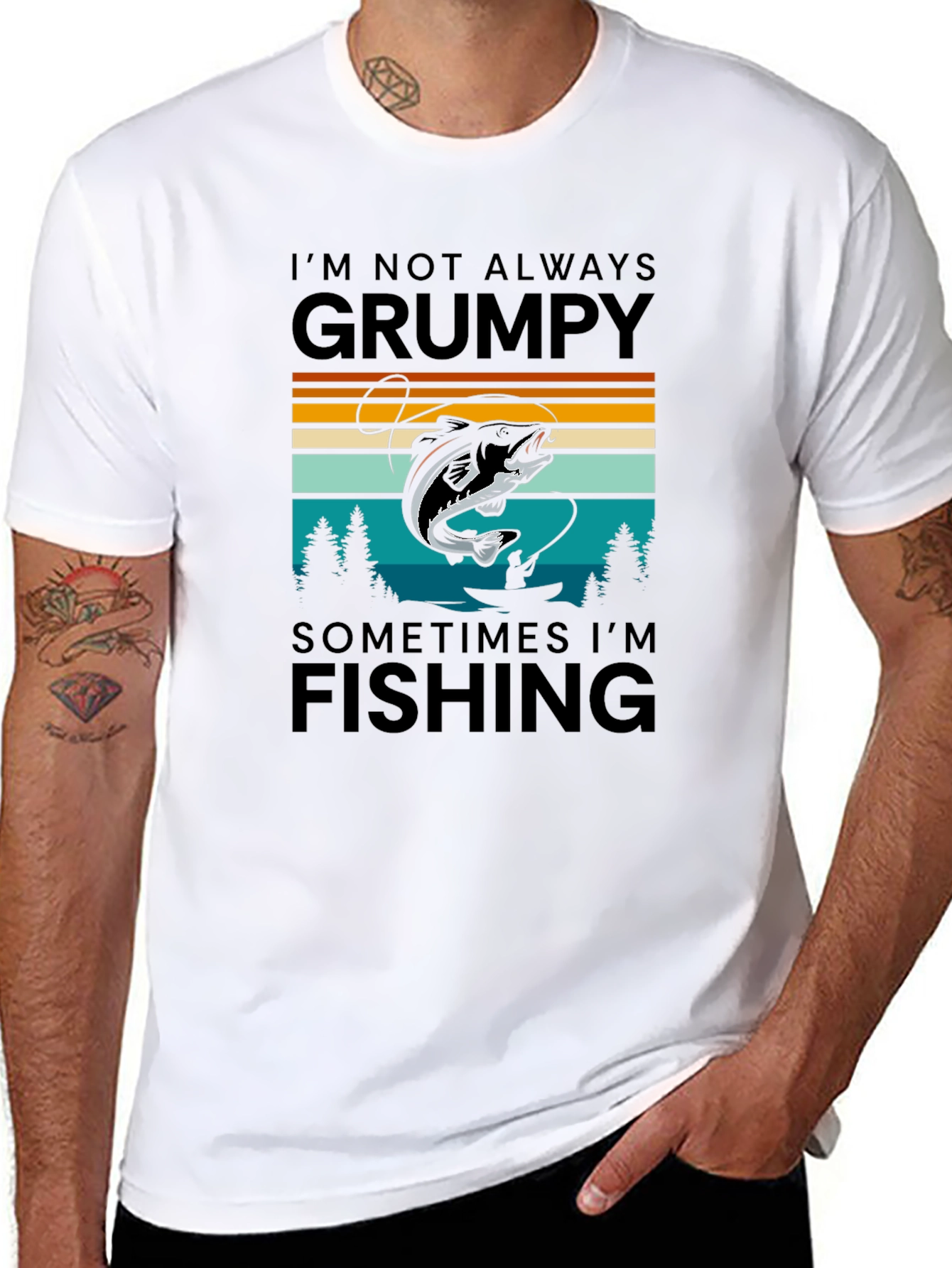 Grumpy Fishing Graphic T-Shirt