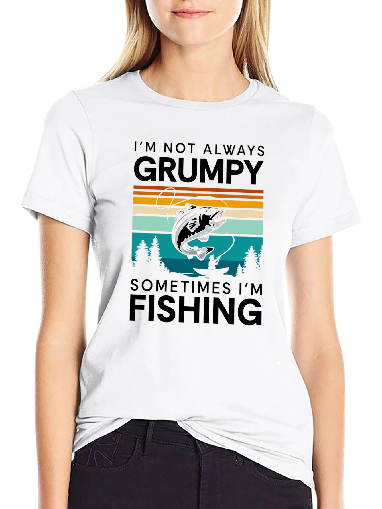 Grumpy Fishing Graphic T-Shirt