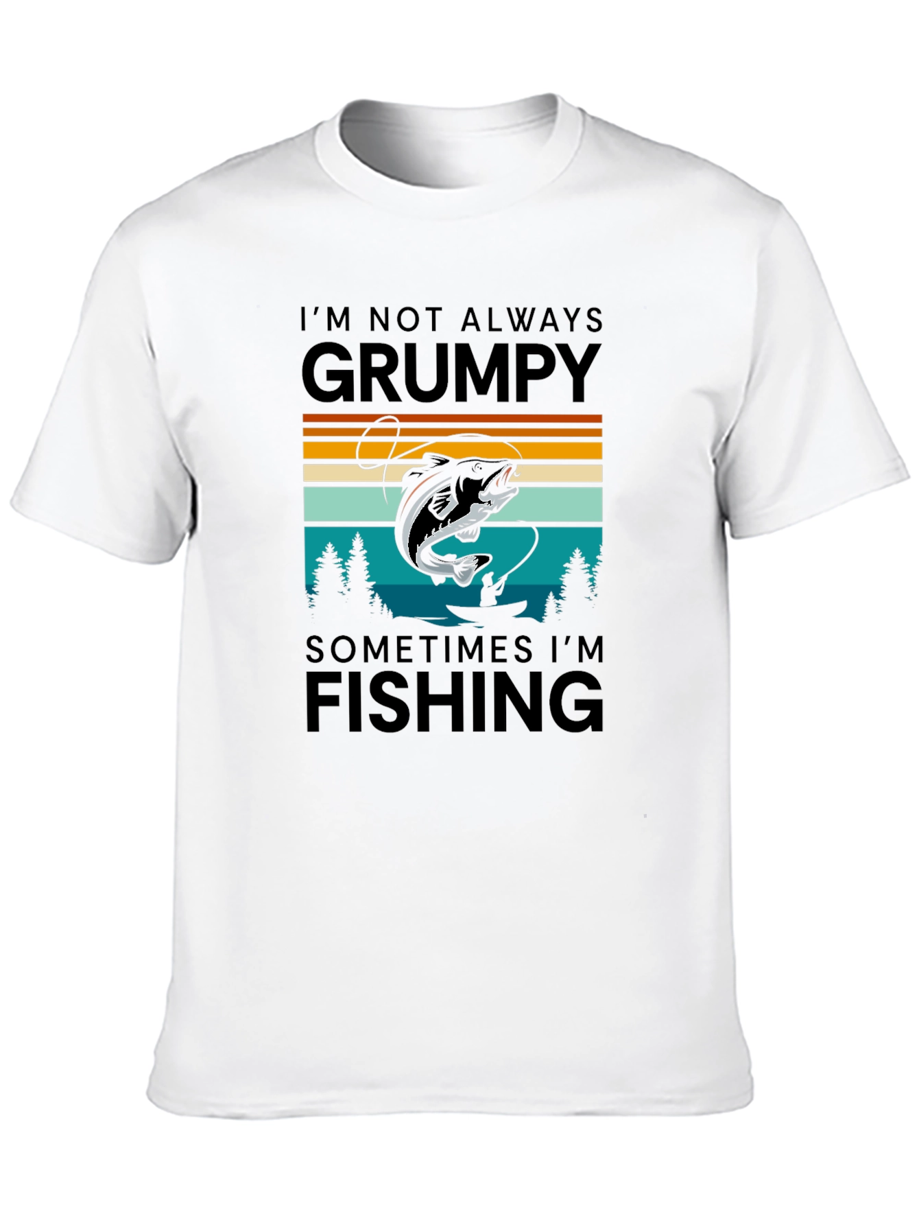 Grumpy Fishing Graphic T-Shirt