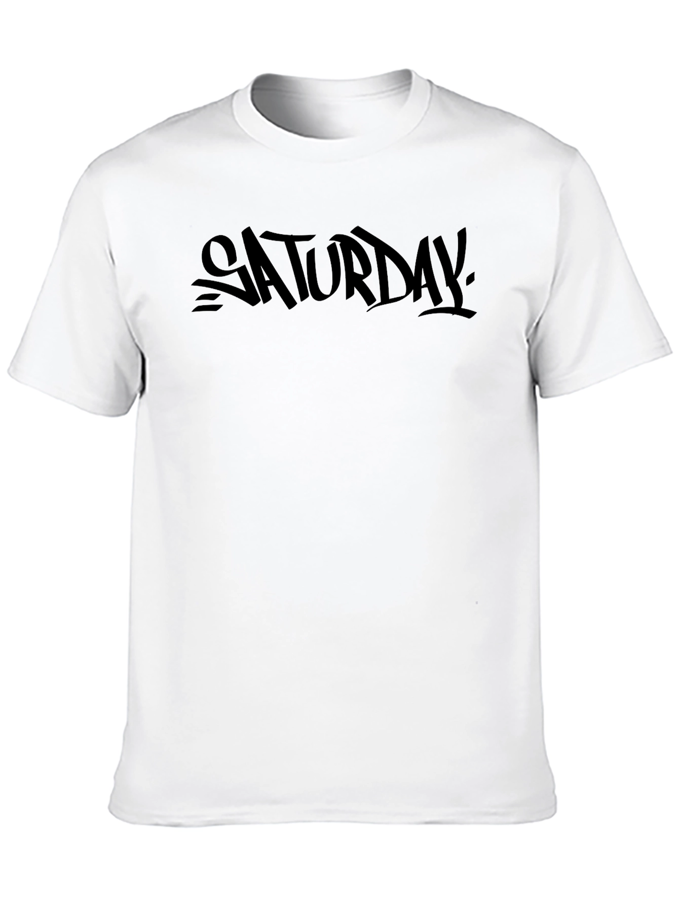 Saturday Graphic Print Black T-Shirt