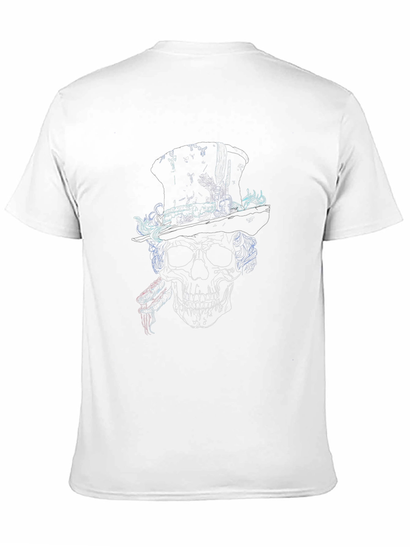 Skull in Top Hat Graphic Print T-Shirt
