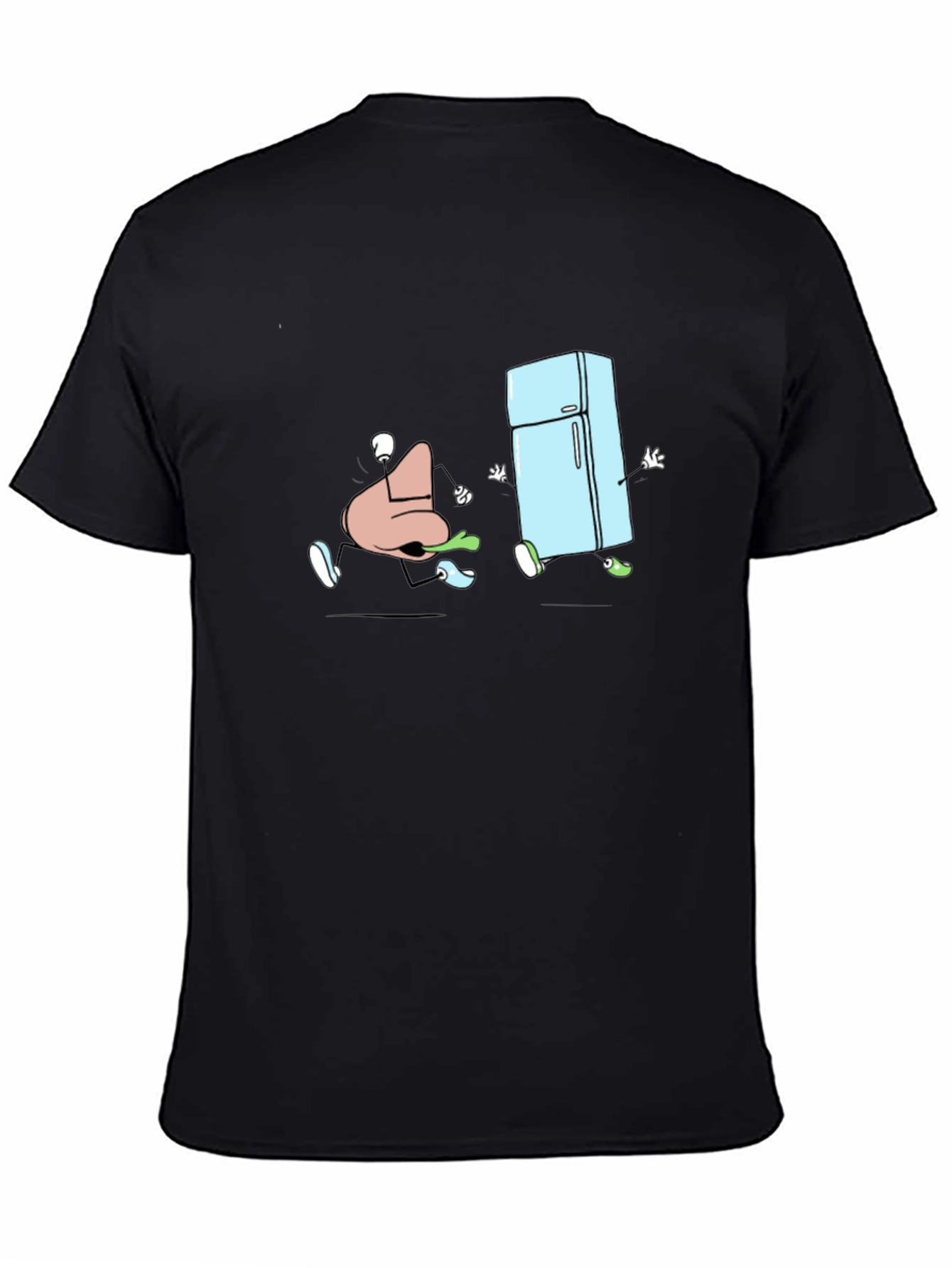 Cartoon Nose and Fridge Running T-Shirt