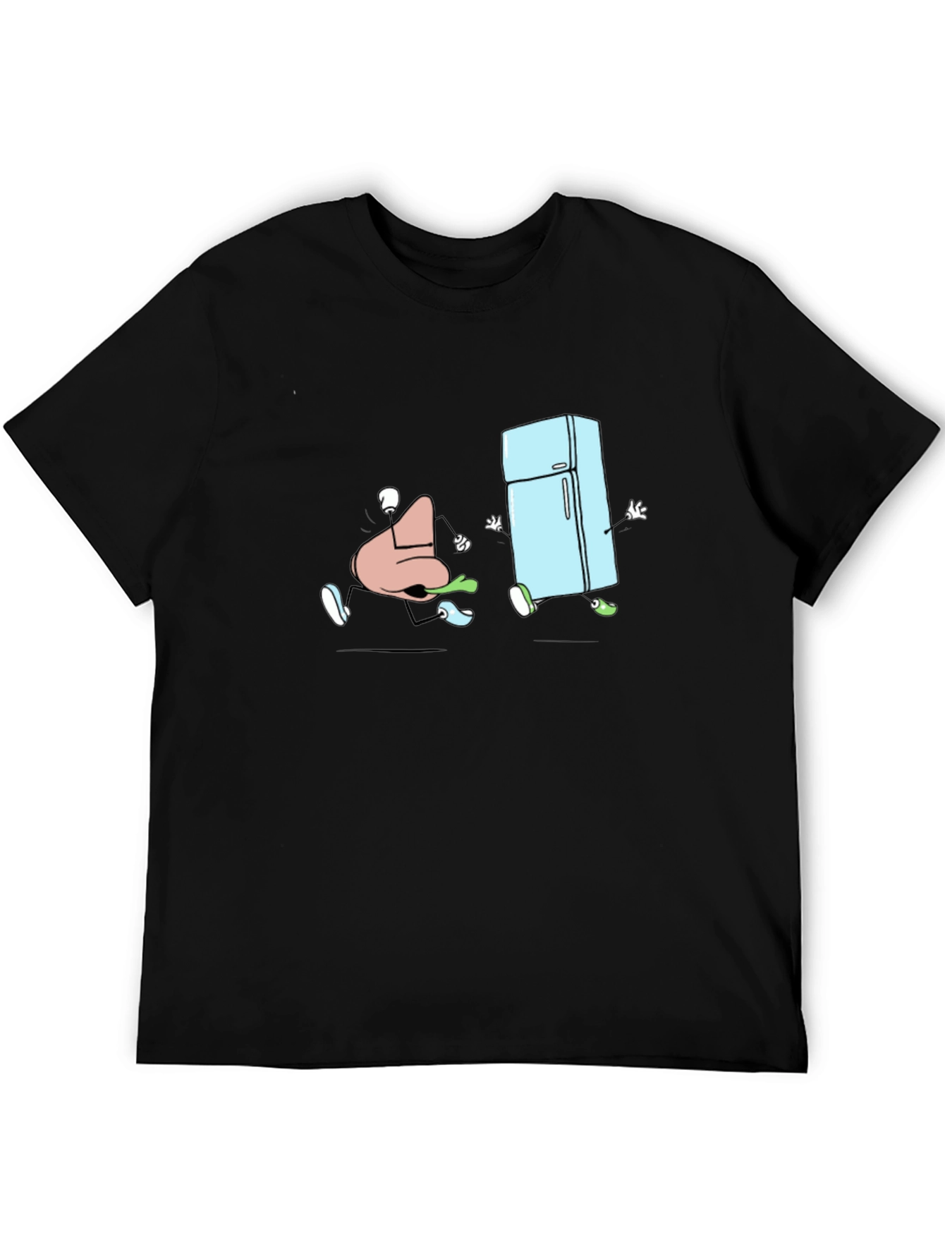 Cartoon Nose and Fridge Running T-Shirt
