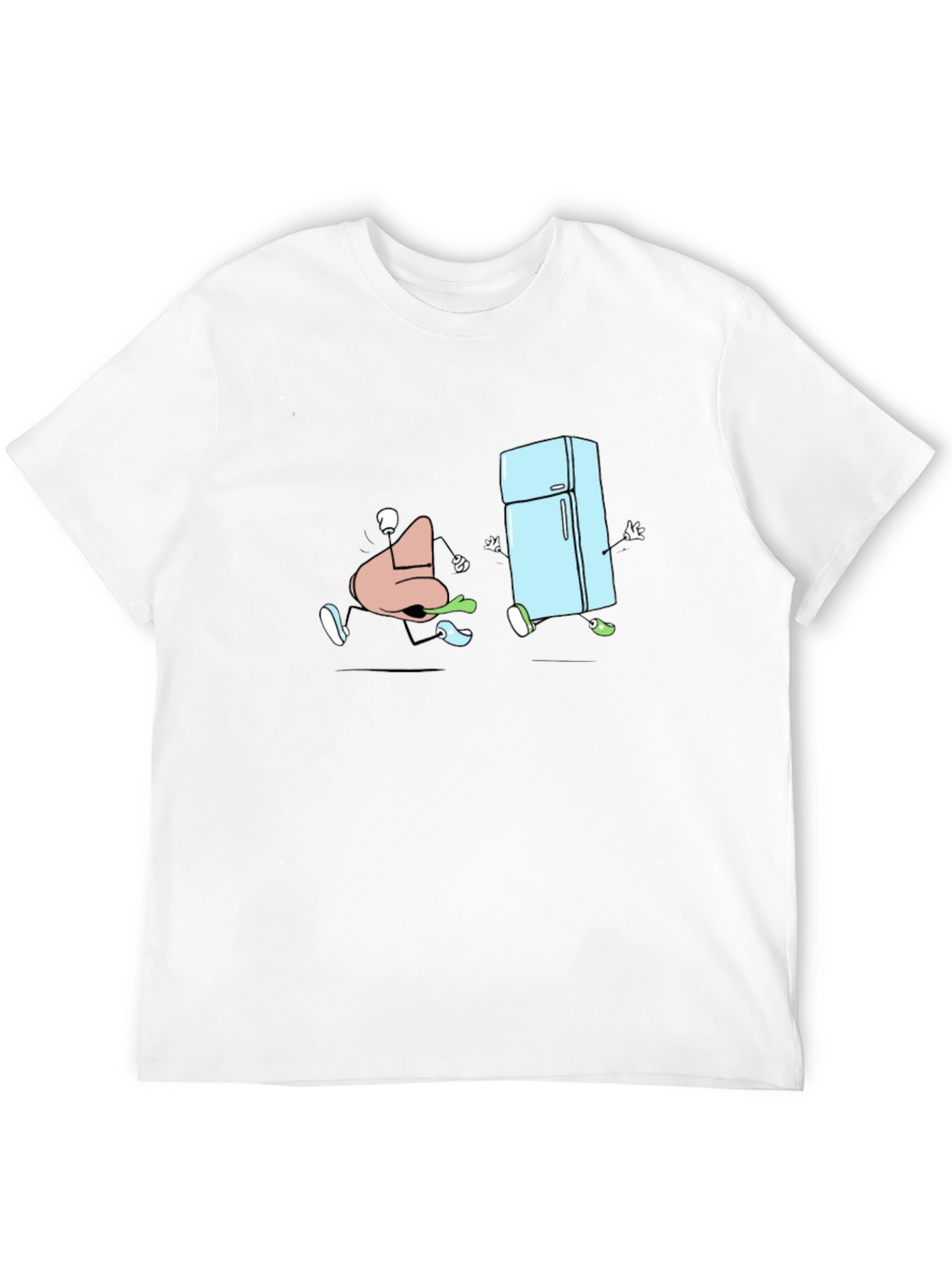 Cartoon Nose and Fridge Running T-Shirt
