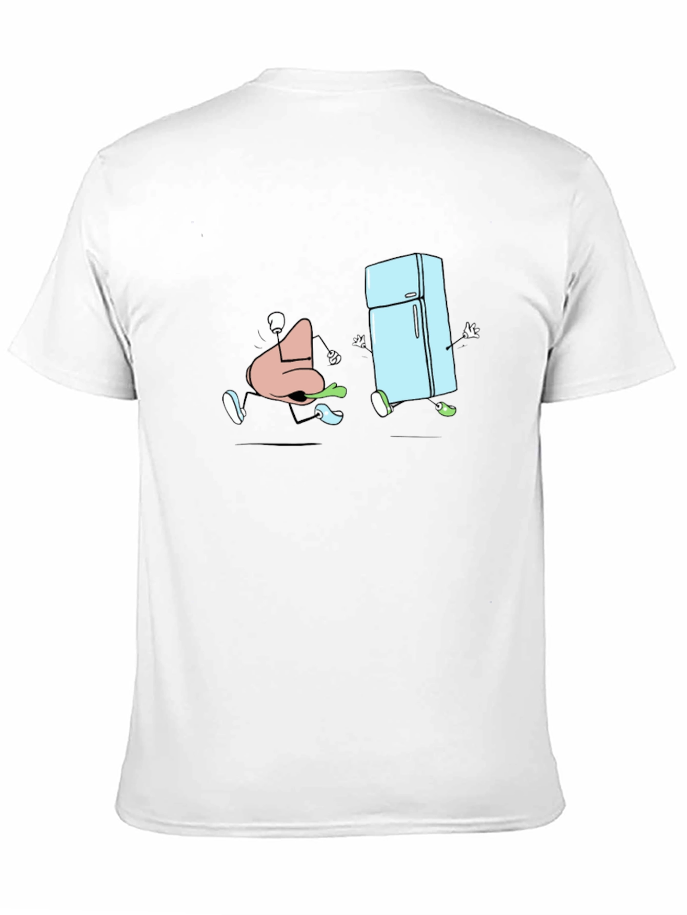 Cartoon Nose and Fridge Running T-Shirt