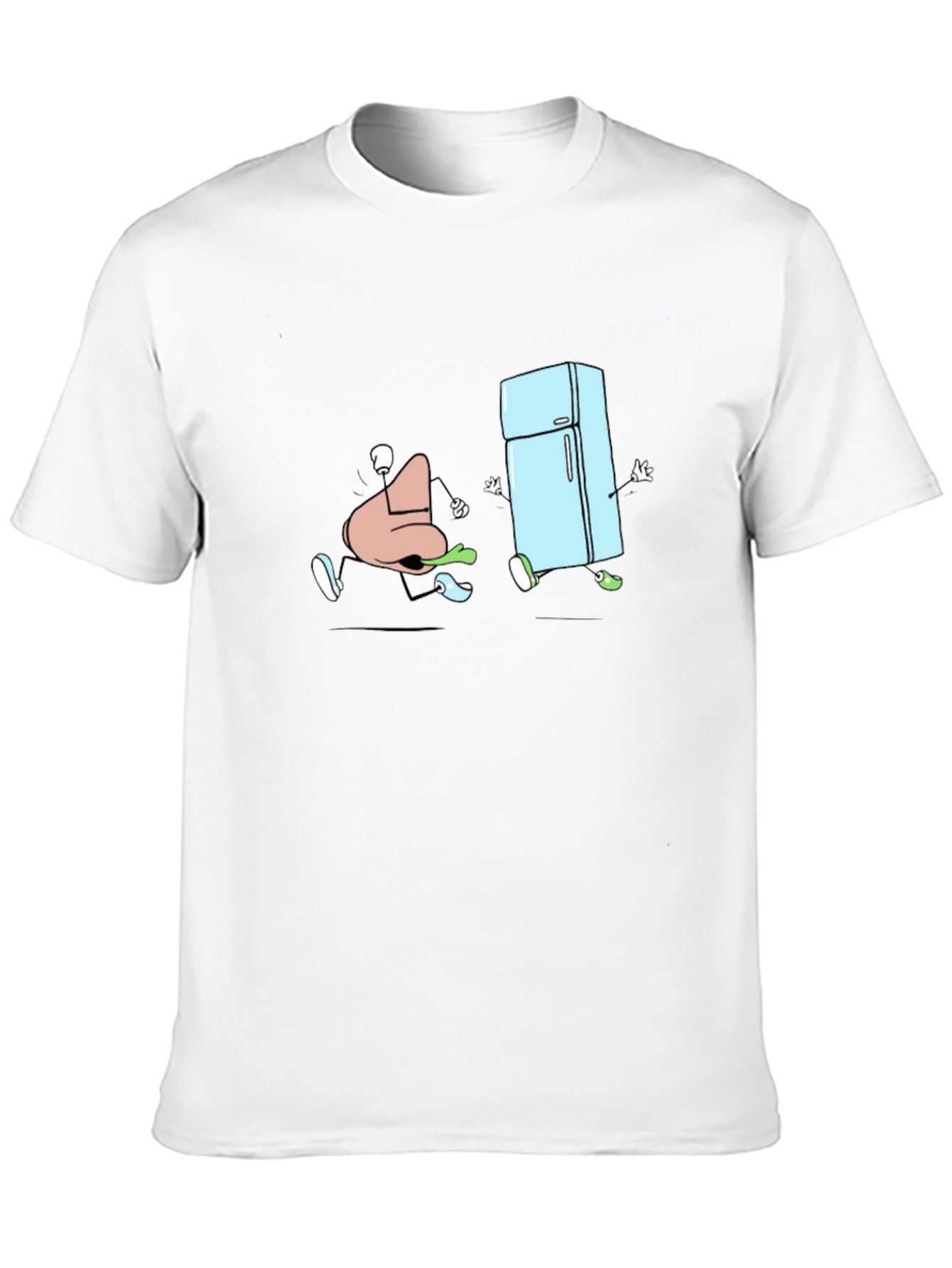 Cartoon Nose and Fridge Running T-Shirt
