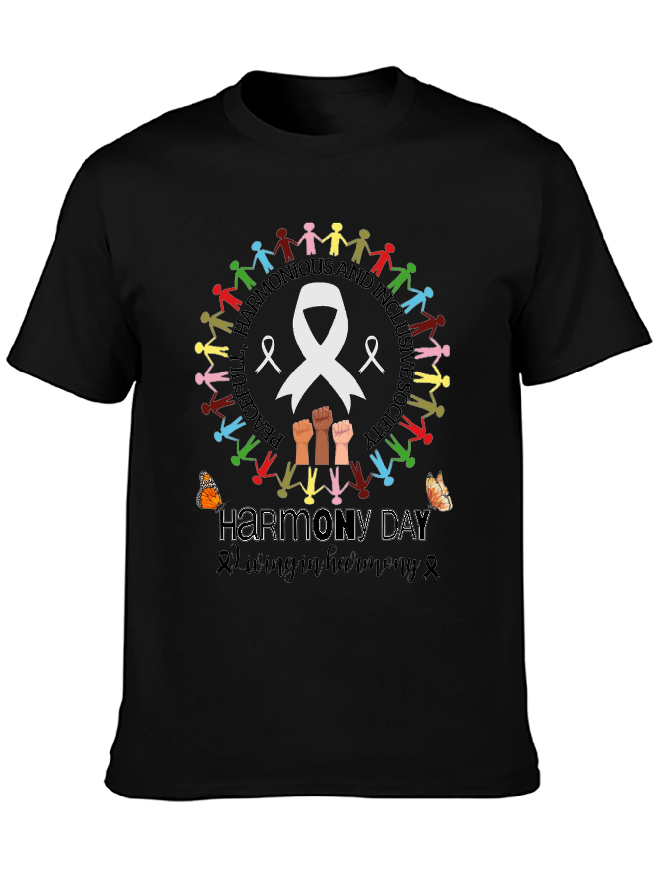 Harmony Day T-Shirt: Peaceful Harmonious & Inclusive Society