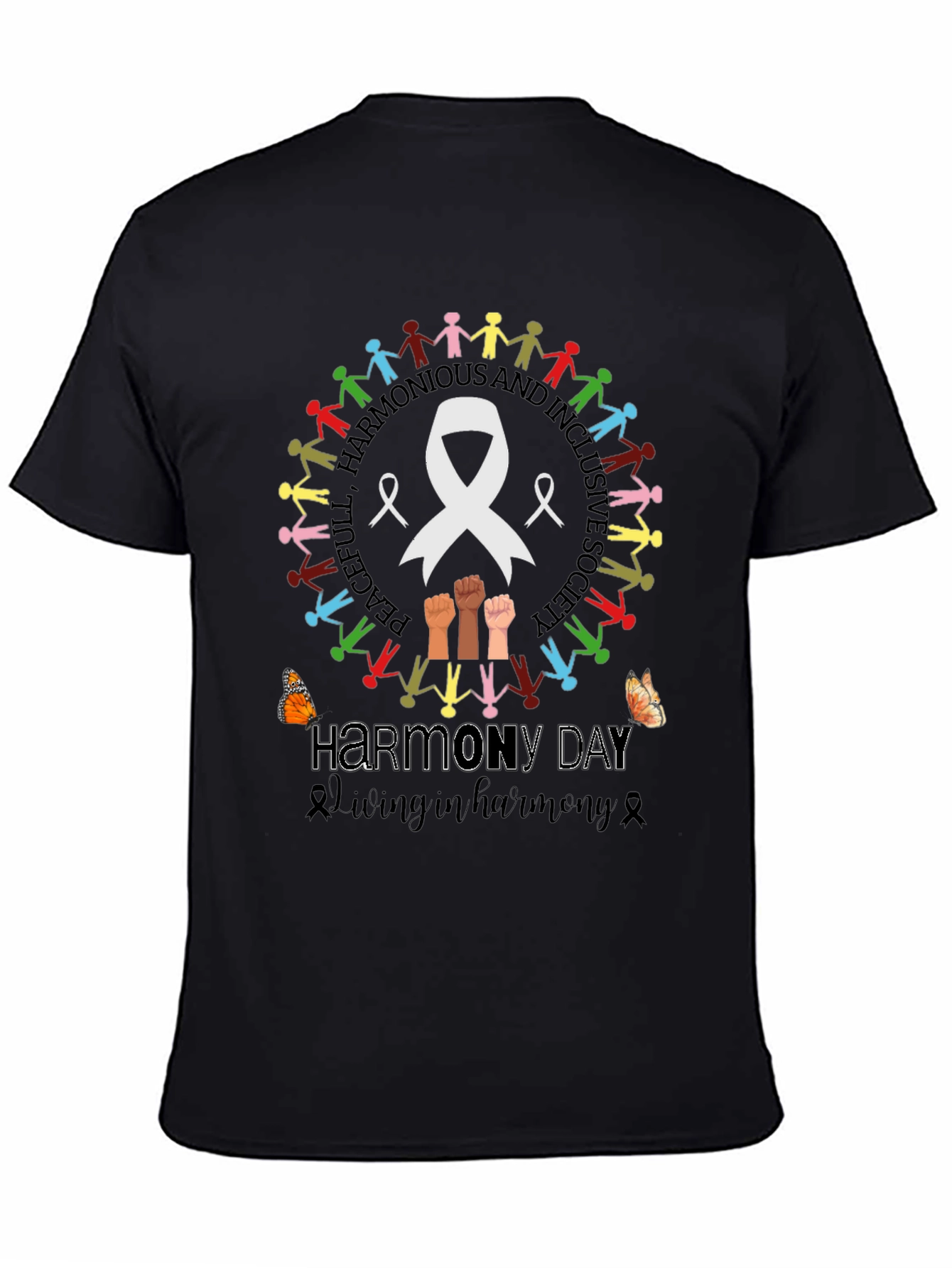 Harmony Day T-Shirt: Peaceful Harmonious & Inclusive Society