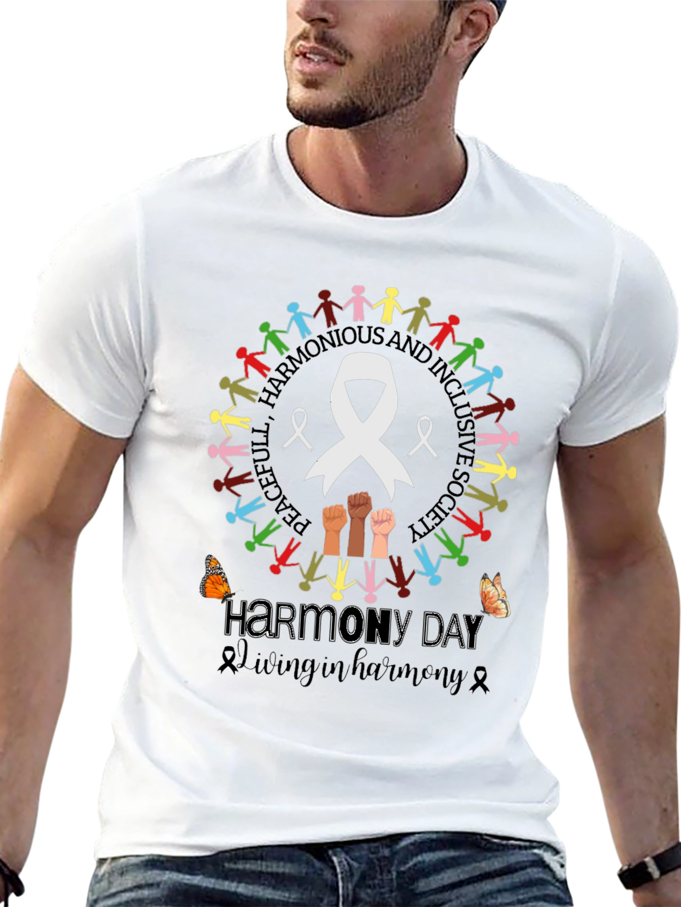 Harmony Day T-Shirt: Peaceful Harmonious & Inclusive Society