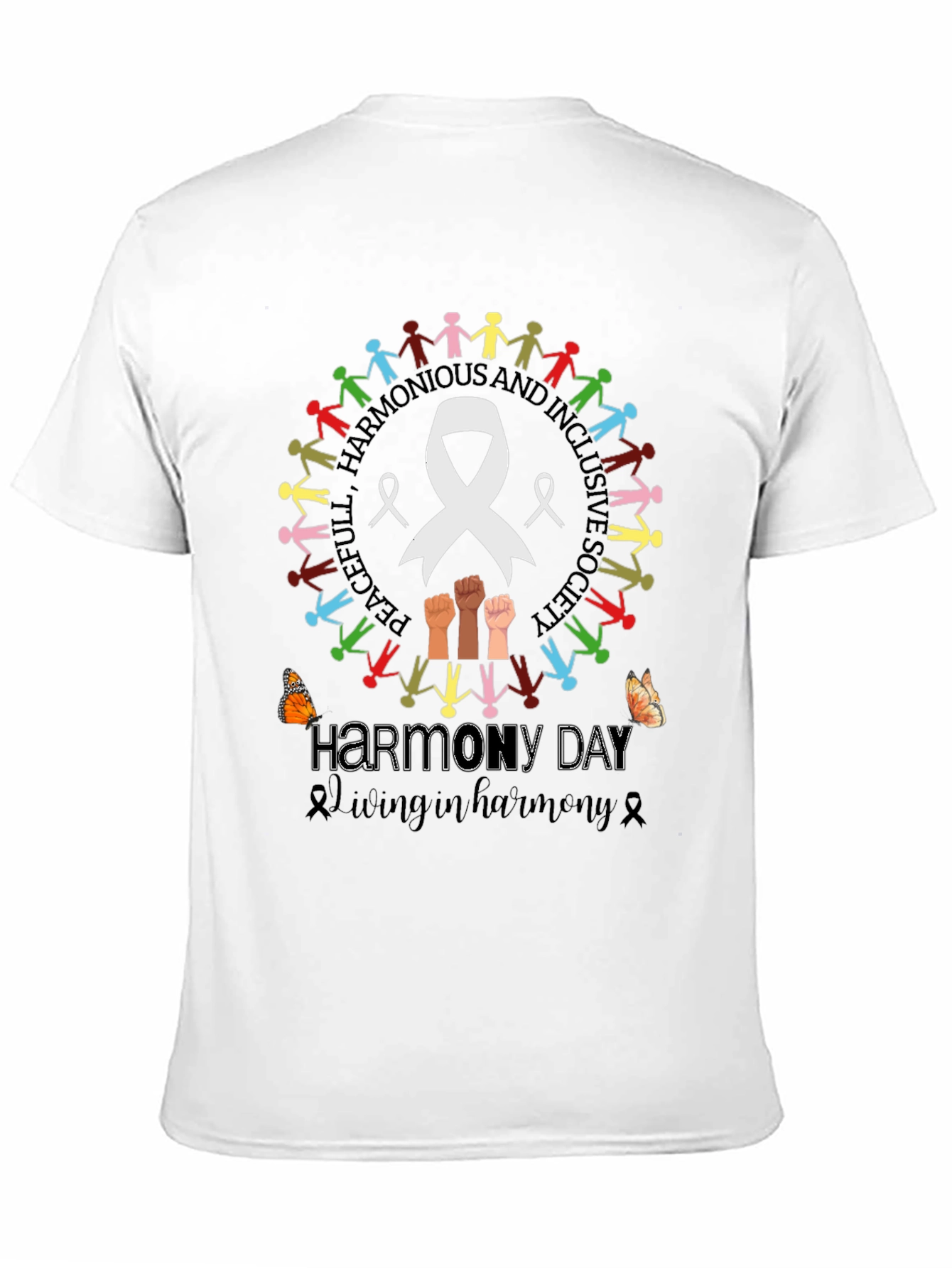 Harmony Day T-Shirt: Peaceful Harmonious & Inclusive Society
