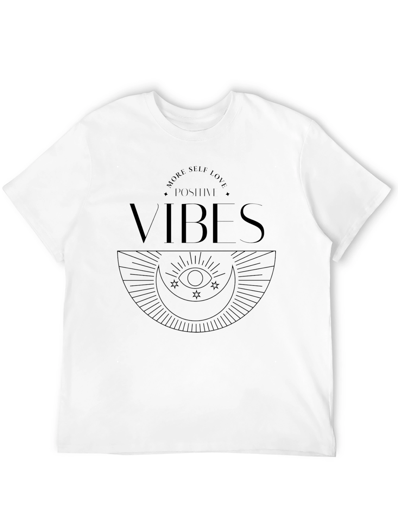 Positive Vibes Graphic Tee - Soft Black Cotton T-Shirt