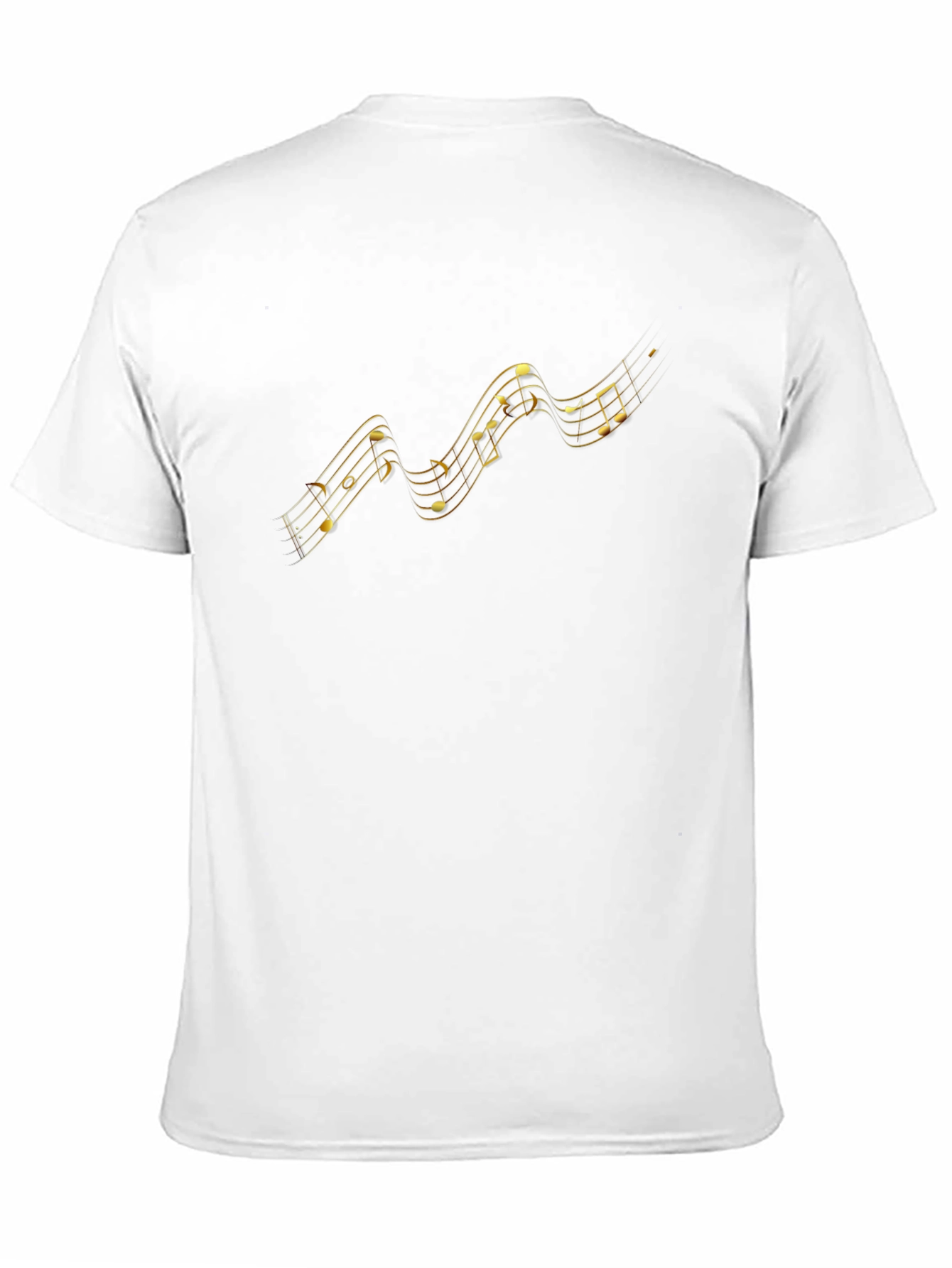 Golden Music Notes Graphic Black T-Shirt