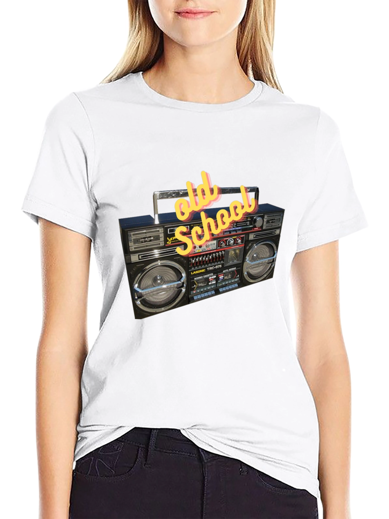 Retro Boombox Graphic Tee - Old School Style