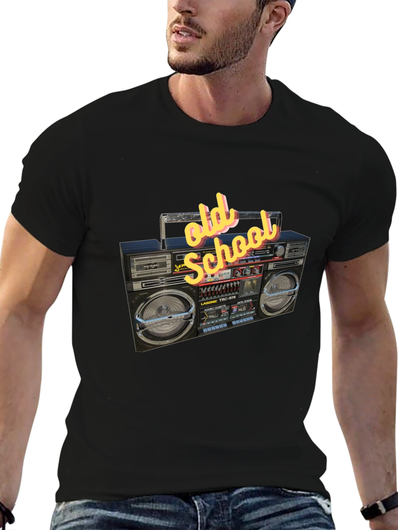 Retro Boombox Graphic Tee - Old School Style