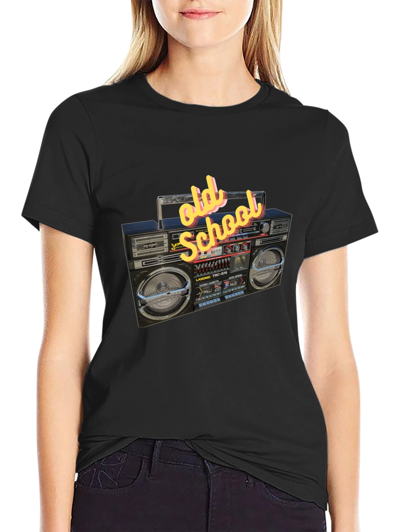 Retro Boombox Graphic Tee - Old School Style