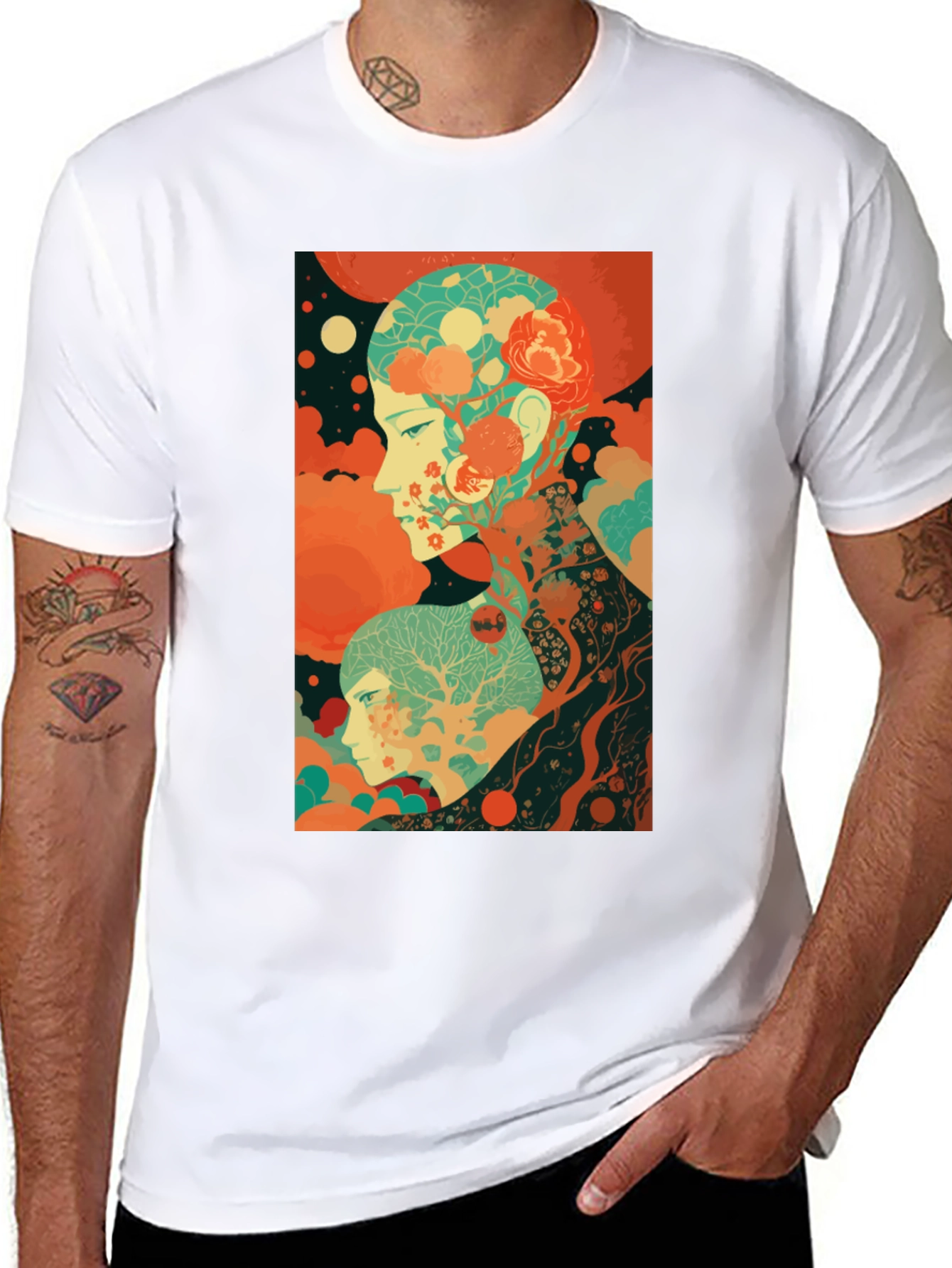 Artistic Mindscape Graphic Tee - Black