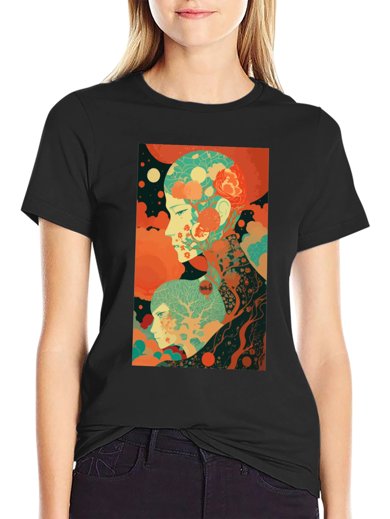 Artistic Mindscape Graphic Tee - Black
