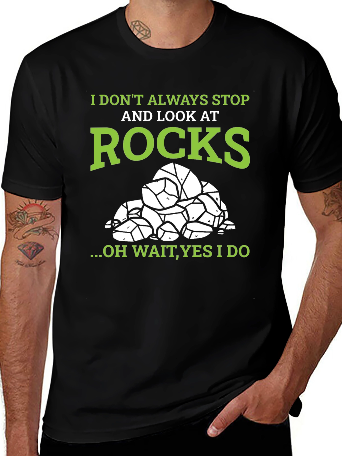 I Stop and Look at Rocks Graphic T-Shirt