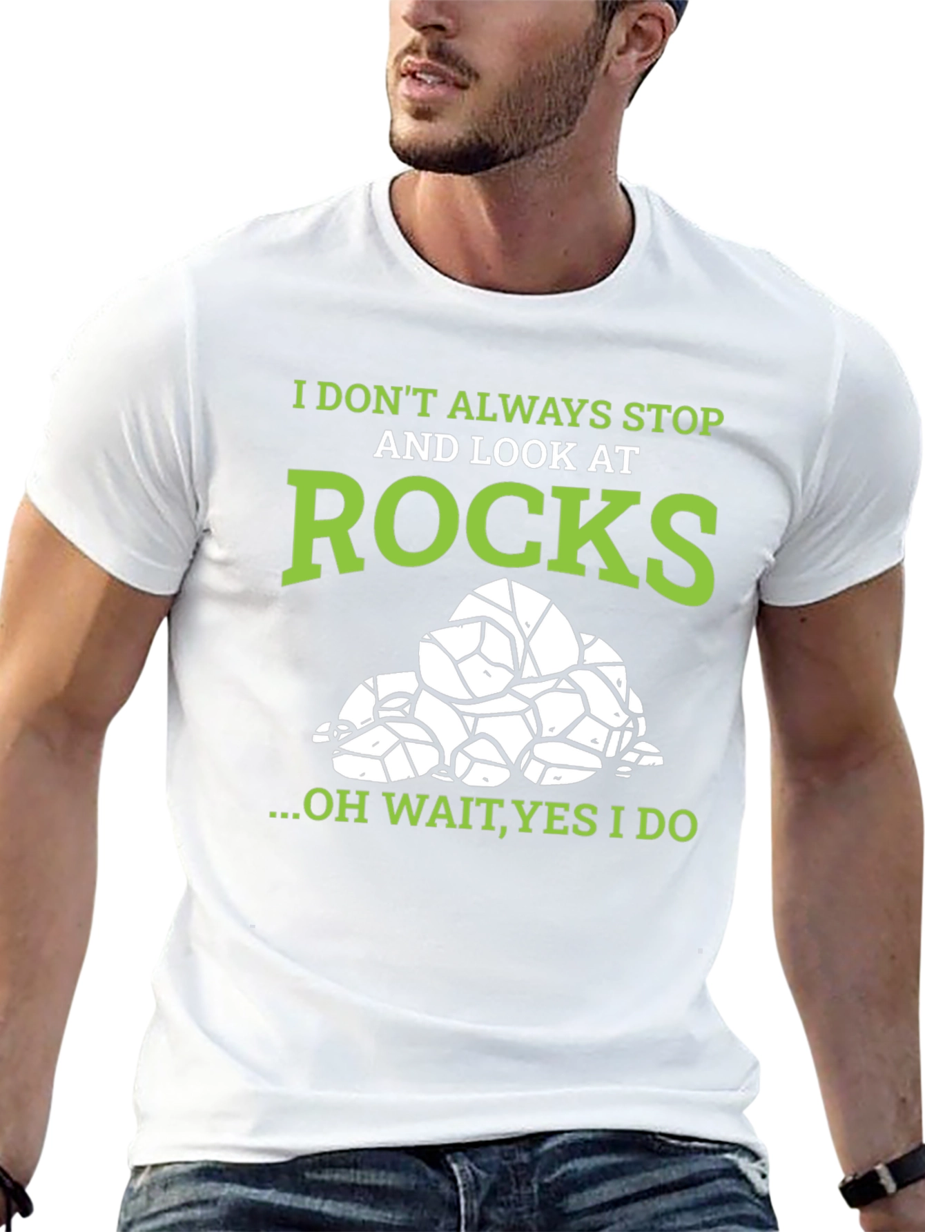 I Stop and Look at Rocks Graphic T-Shirt