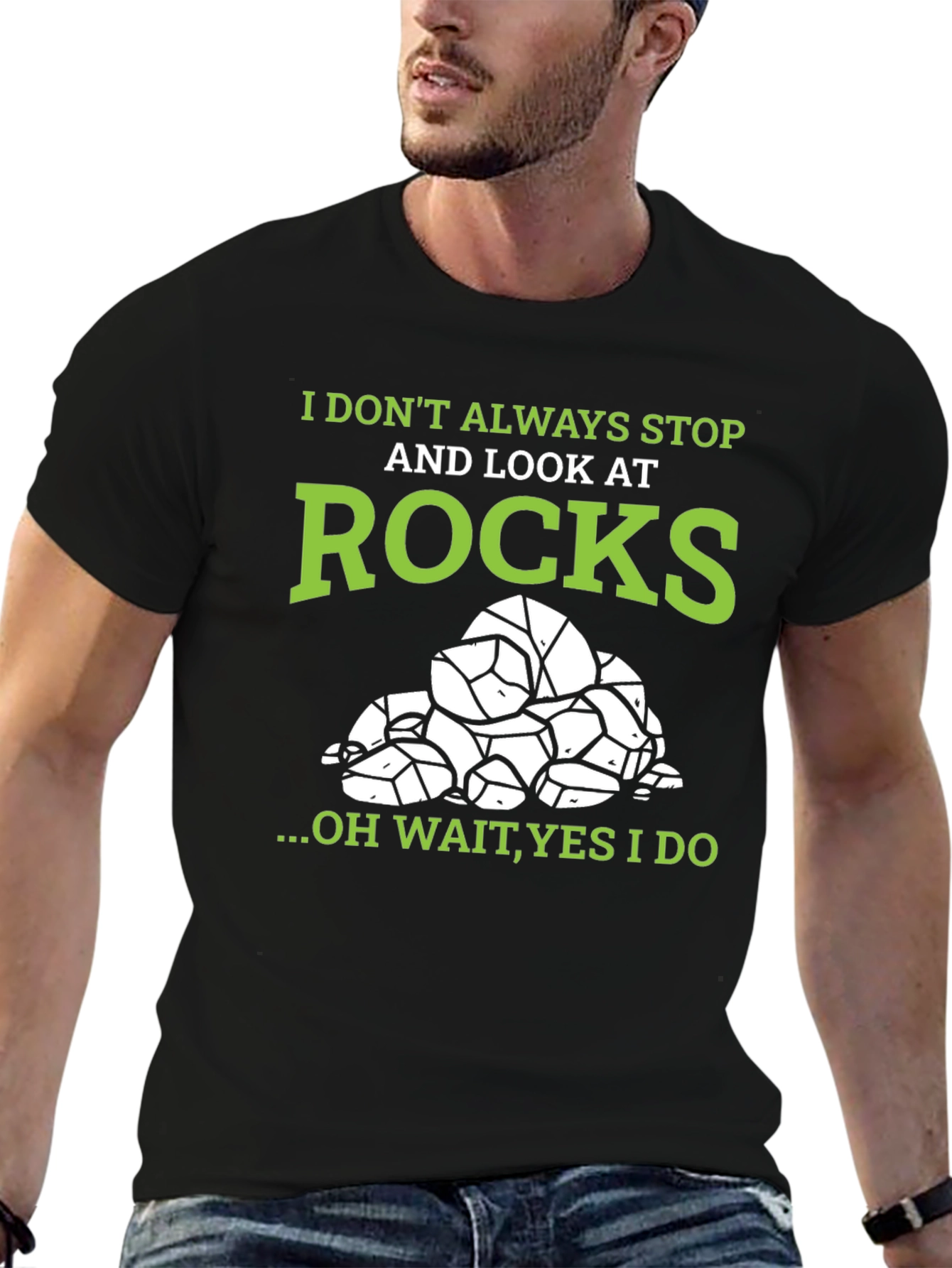 I Stop and Look at Rocks Graphic T-Shirt