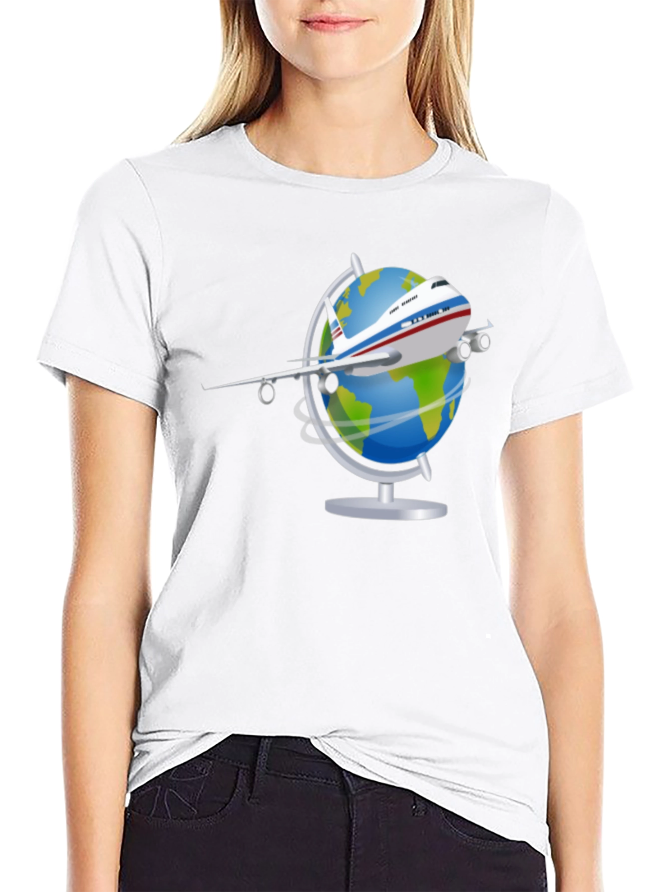Travel the World Airplane Globe Graphic Tee
