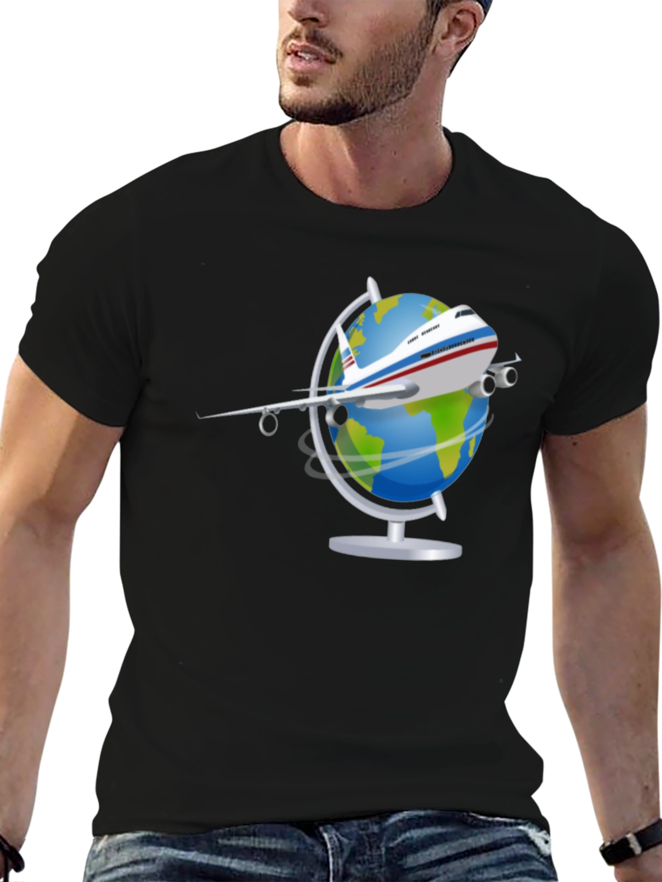 Travel the World Airplane Globe Graphic Tee