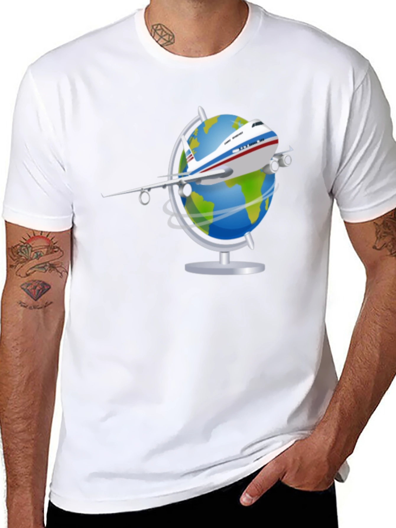 Travel the World Airplane Globe Graphic Tee