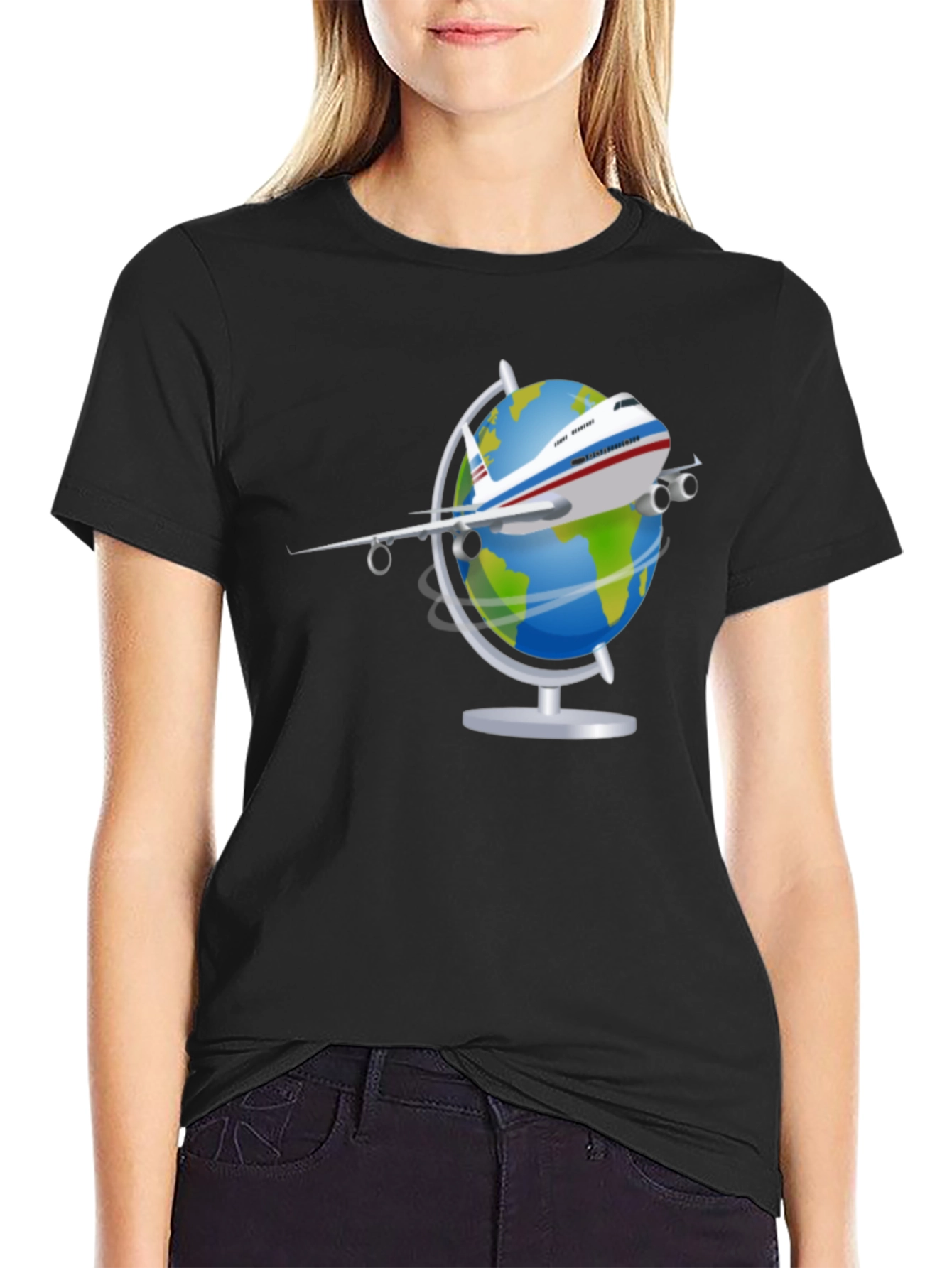 Travel the World Airplane Globe Graphic Tee