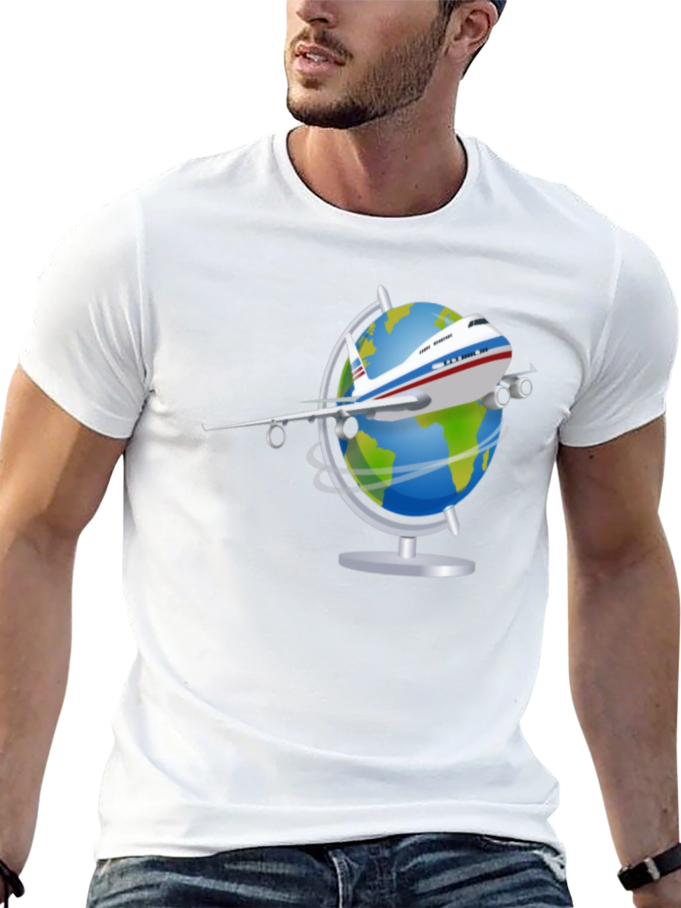 Travel the World Airplane Globe Graphic Tee