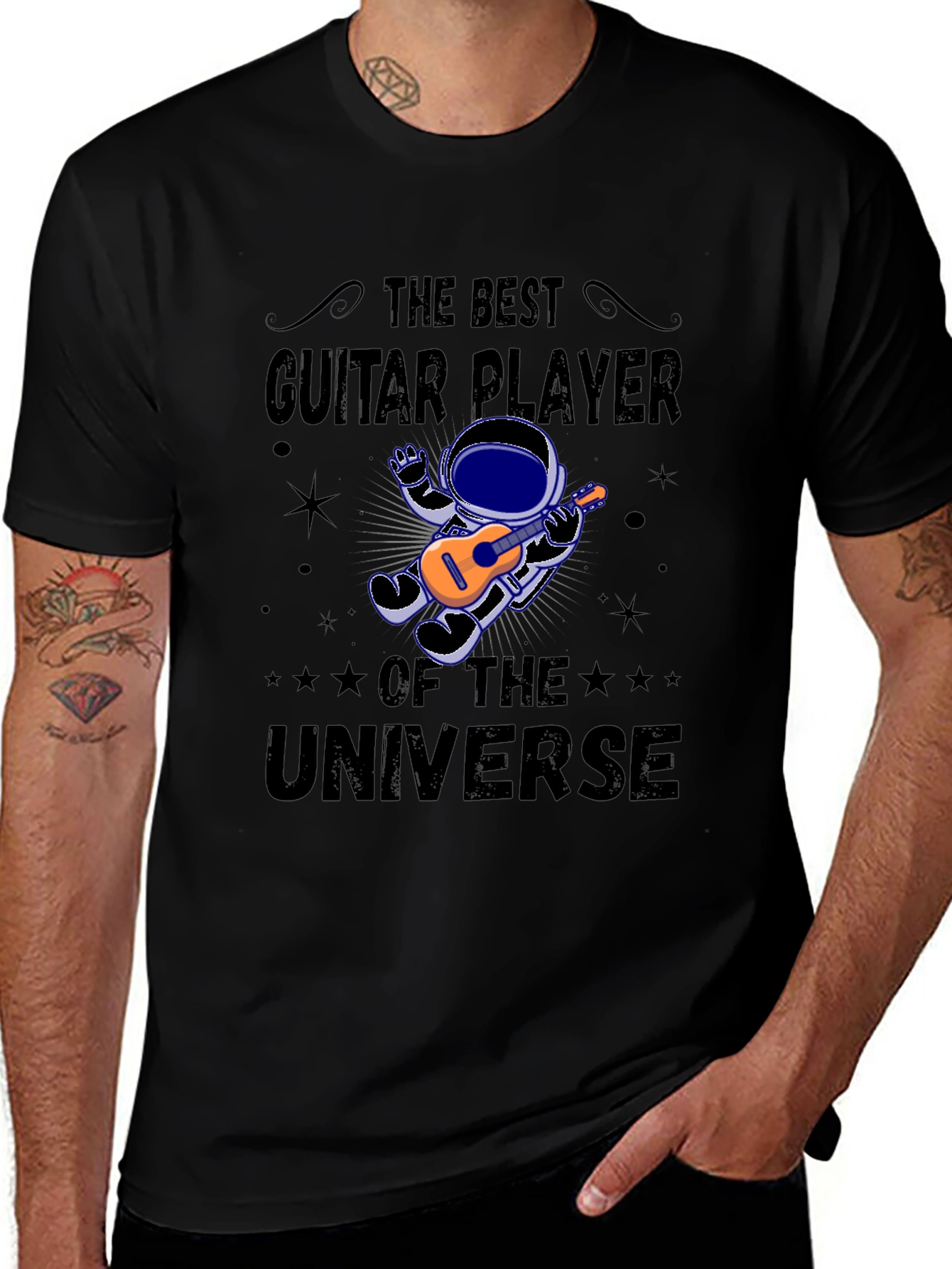Guitar Player of the Universe Black T-Shirt