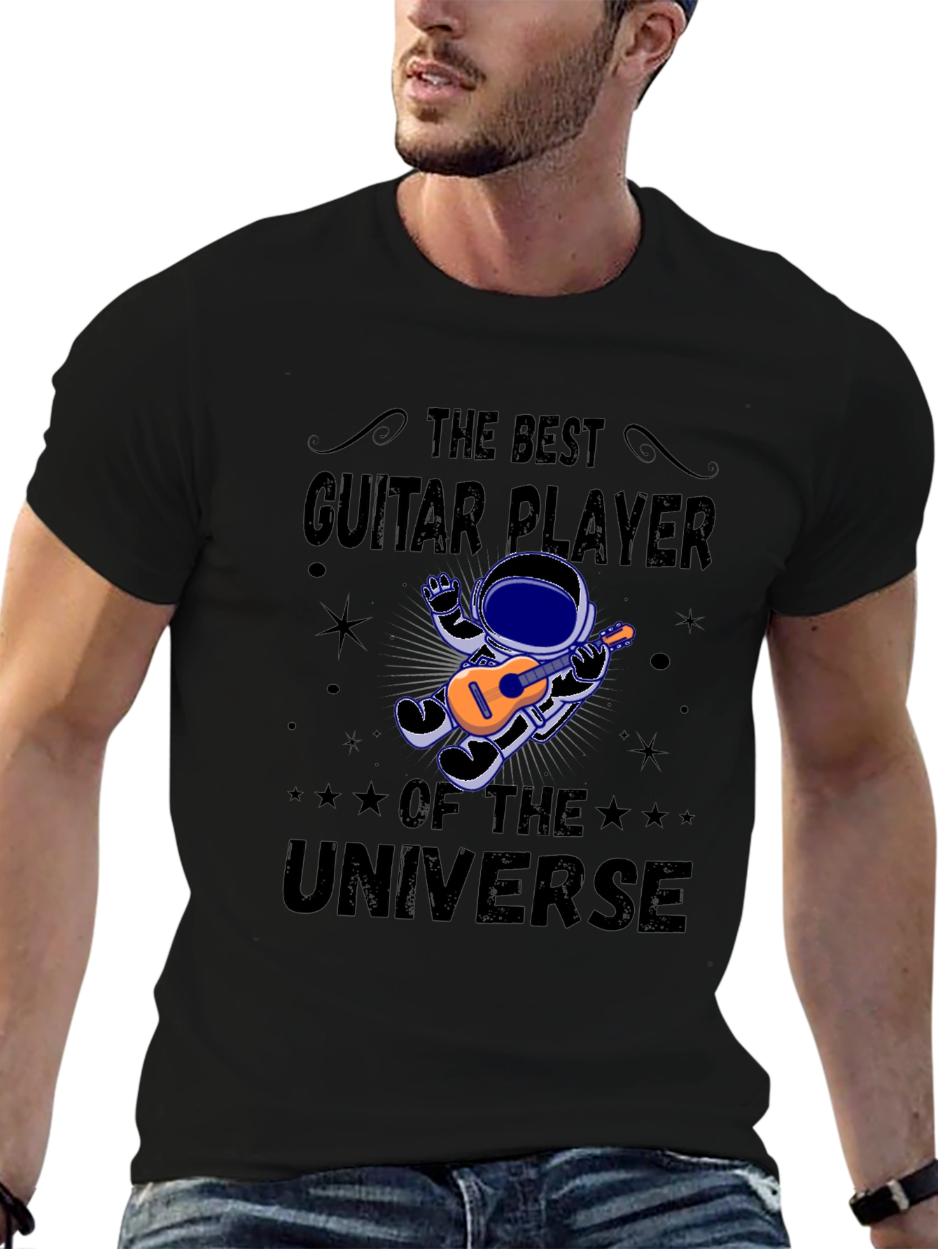 Guitar Player of the Universe Black T-Shirt