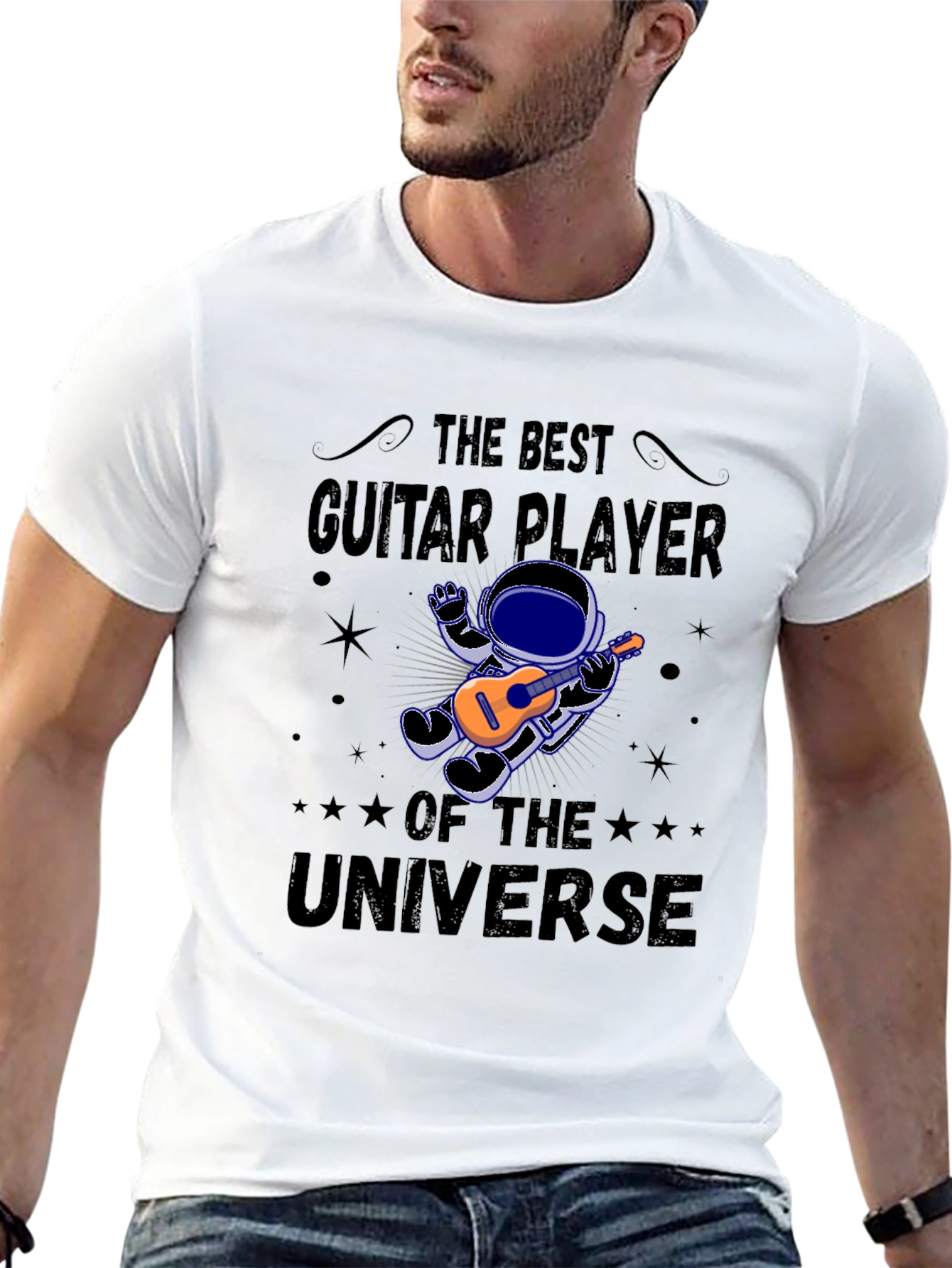 Guitar Player of the Universe Black T-Shirt