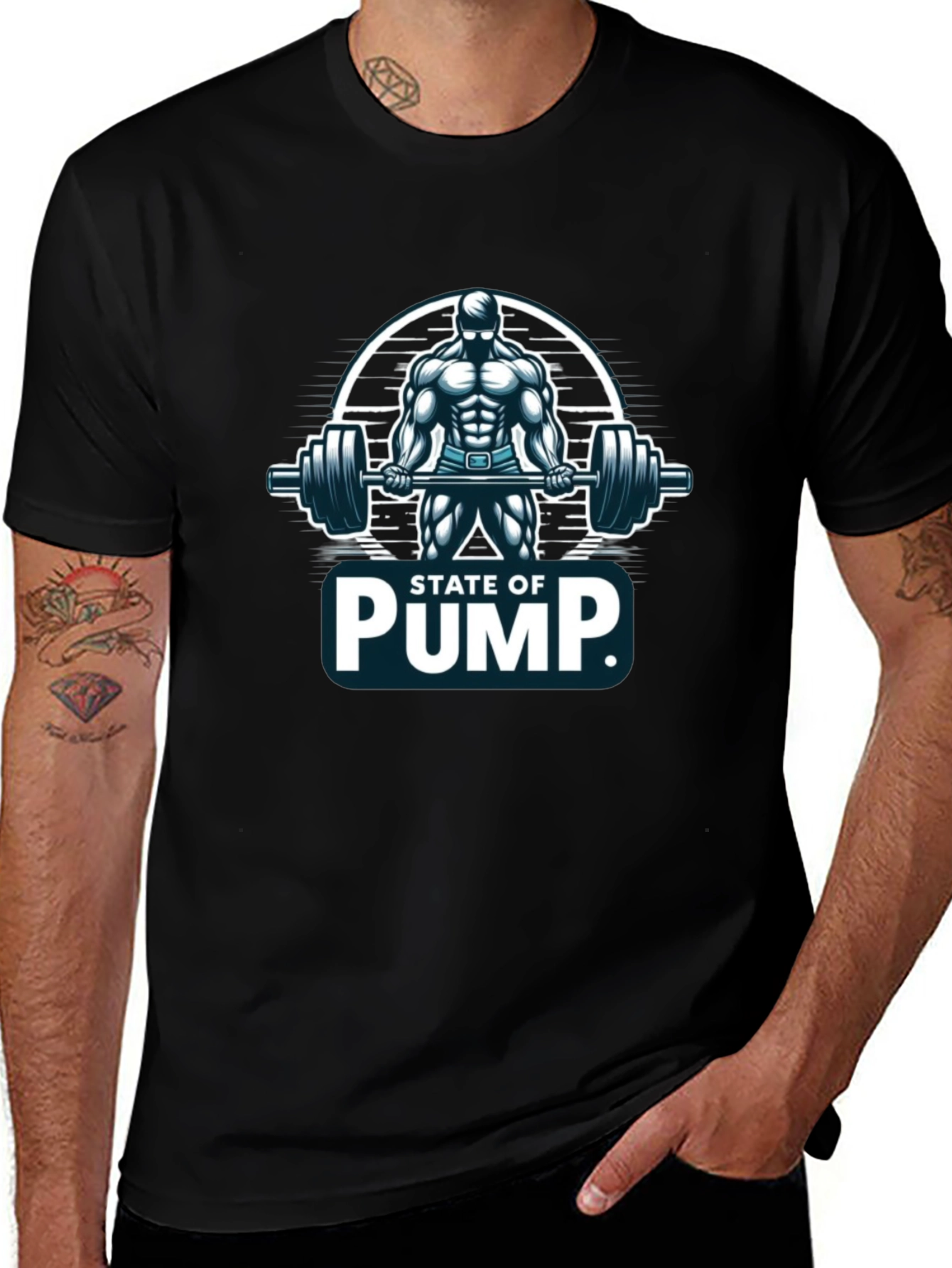 State of Pump Mens Black T-Shirt