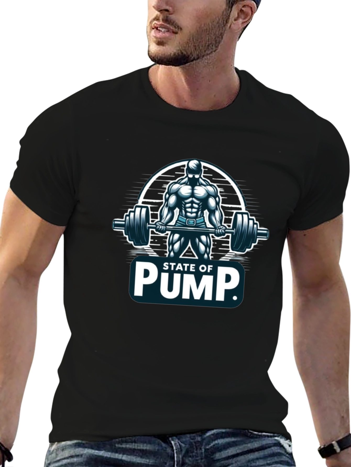 State of Pump Mens Black T-Shirt
