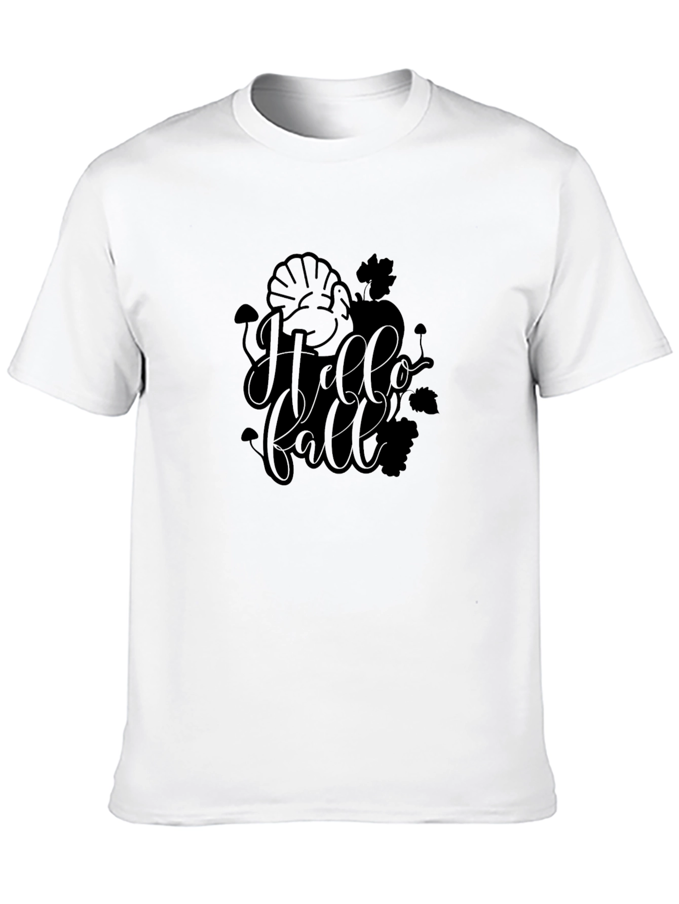 Hello Fall T-Shirt: Black Crewneck