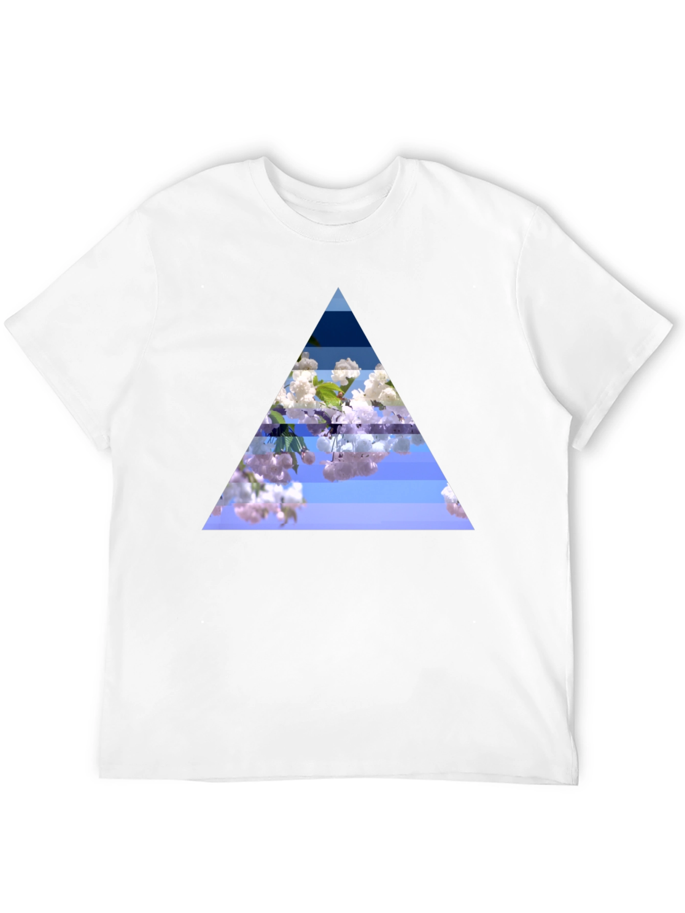 Floral Triangle Graphic Black T-Shirt